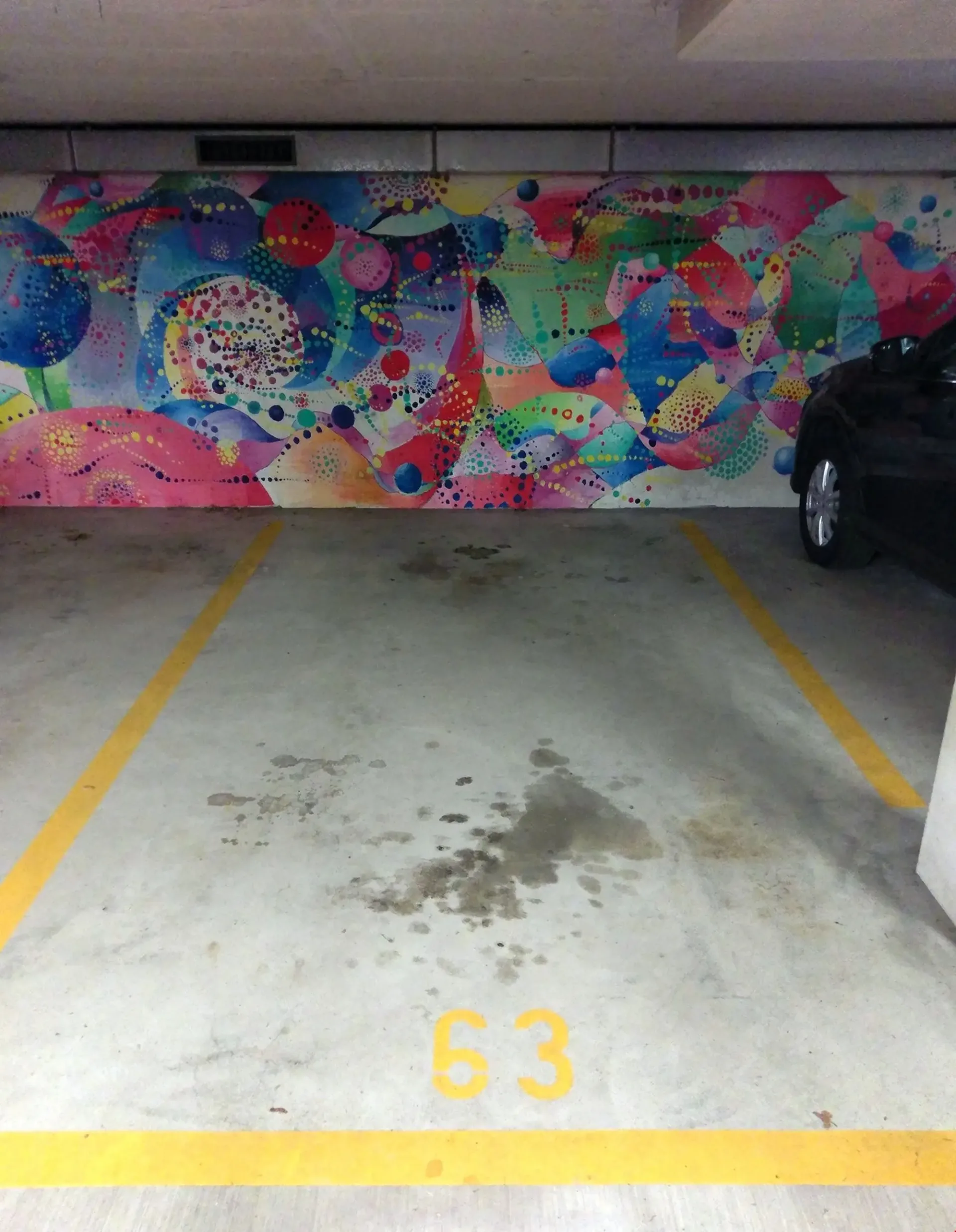 Parking spaces in underground garage