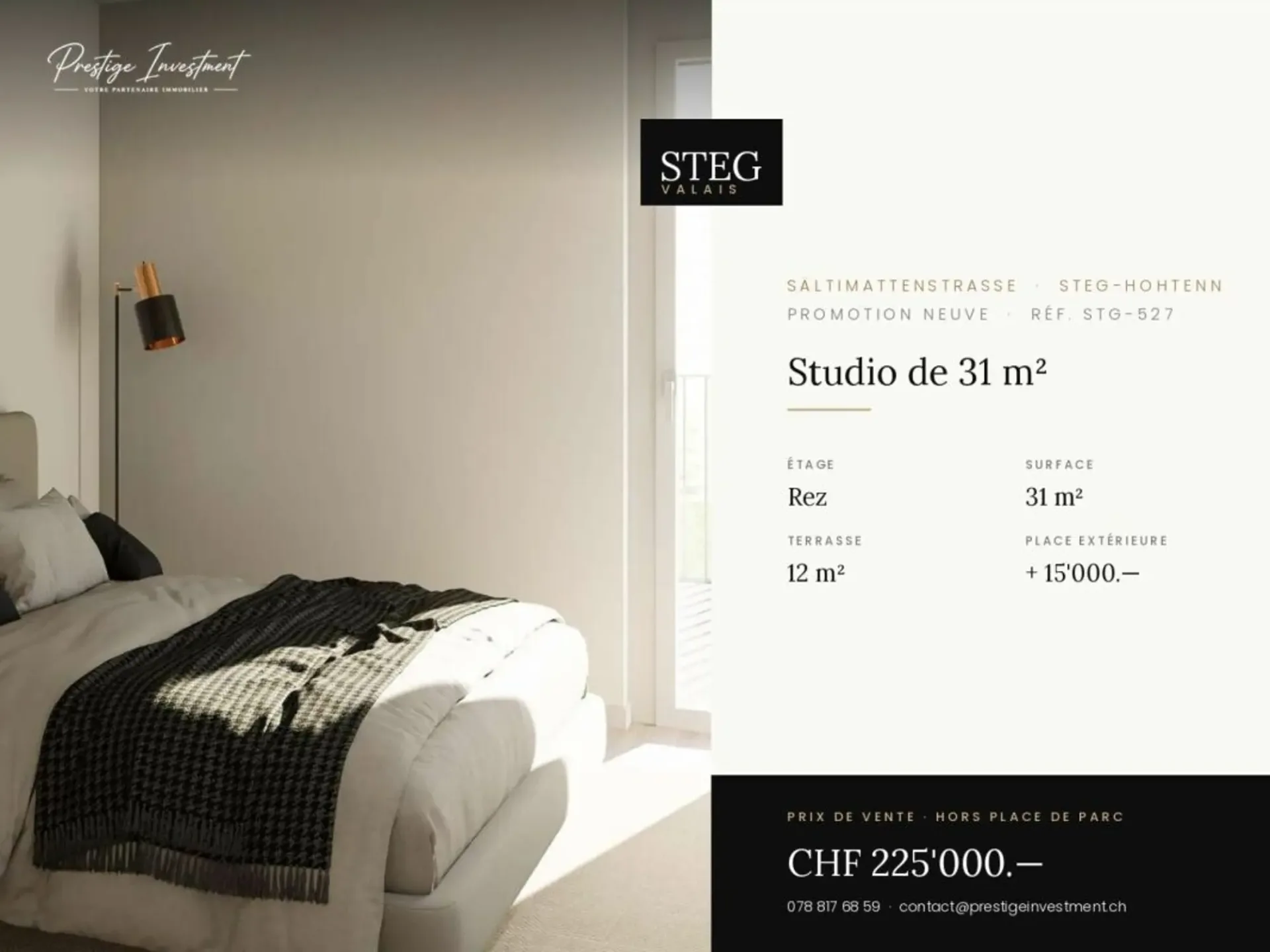 STEG STG-527 ? Studio im Erdgeschoss, Terrasse, CHF 225'000.--