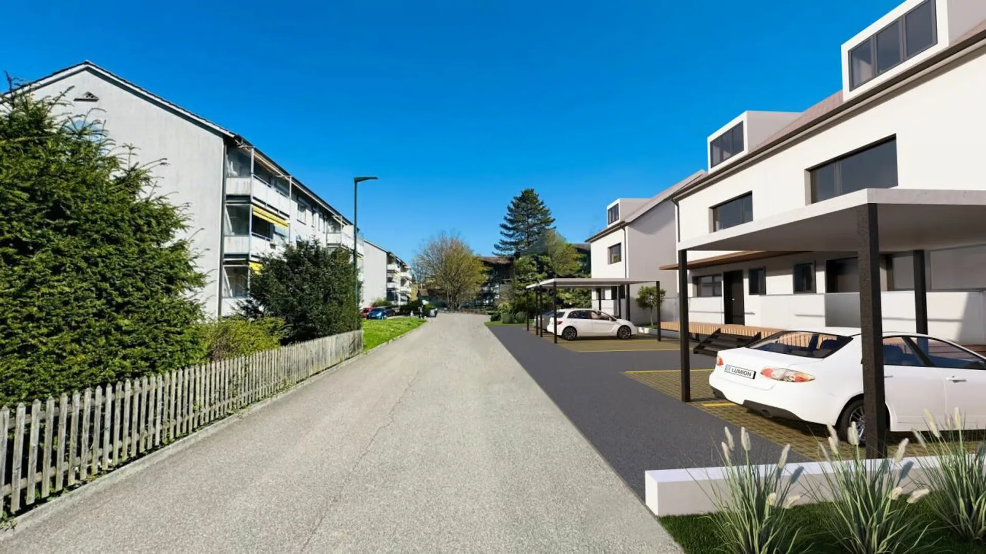 Grosses Neubau EFH, (Haus A), 6.5 Zimmer mit Garten, Studio, 3 Nasszellen, Carport & Parkplatz