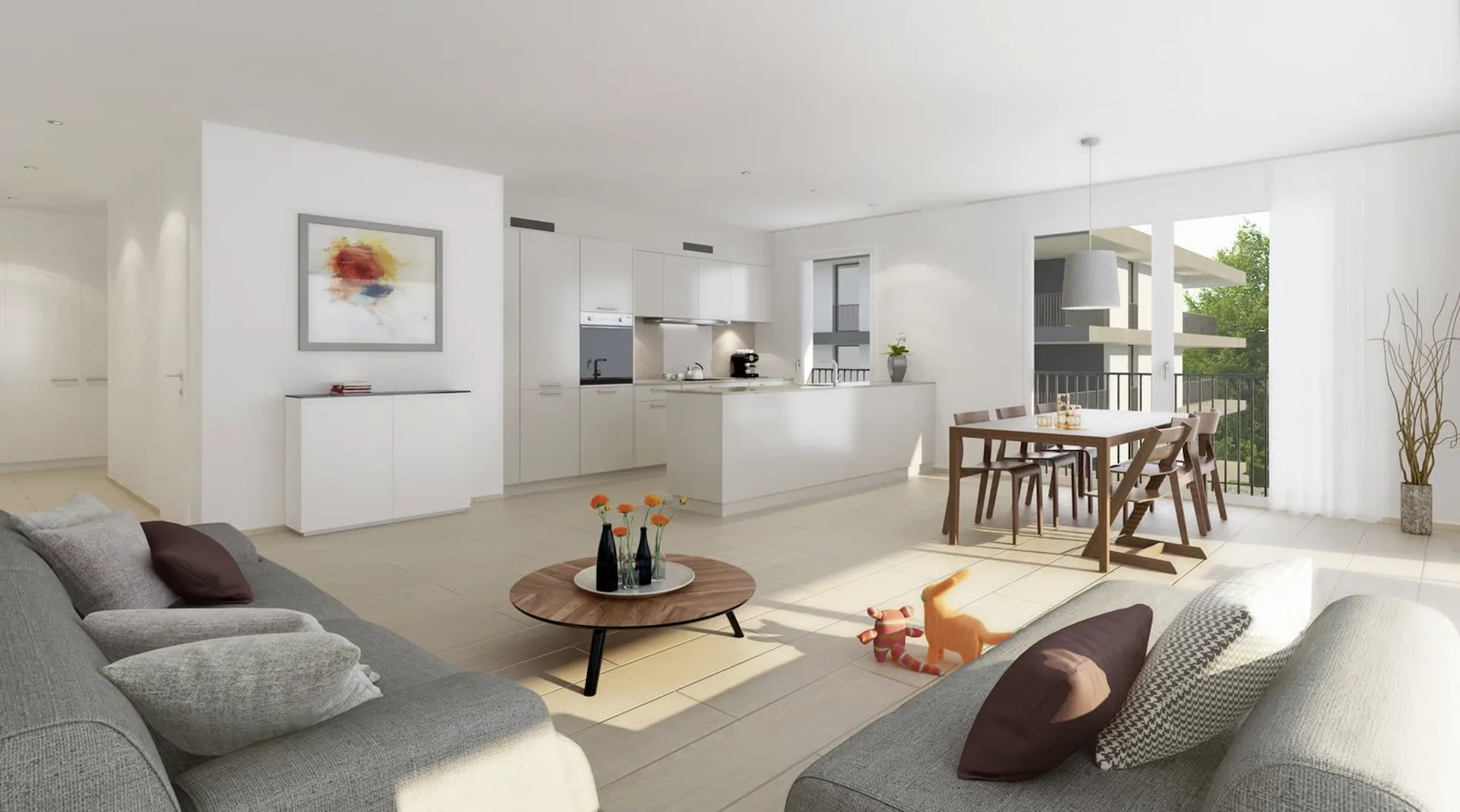 2,5-Zimmer-Wohnung mit Loggia im Grünen zu vermieten