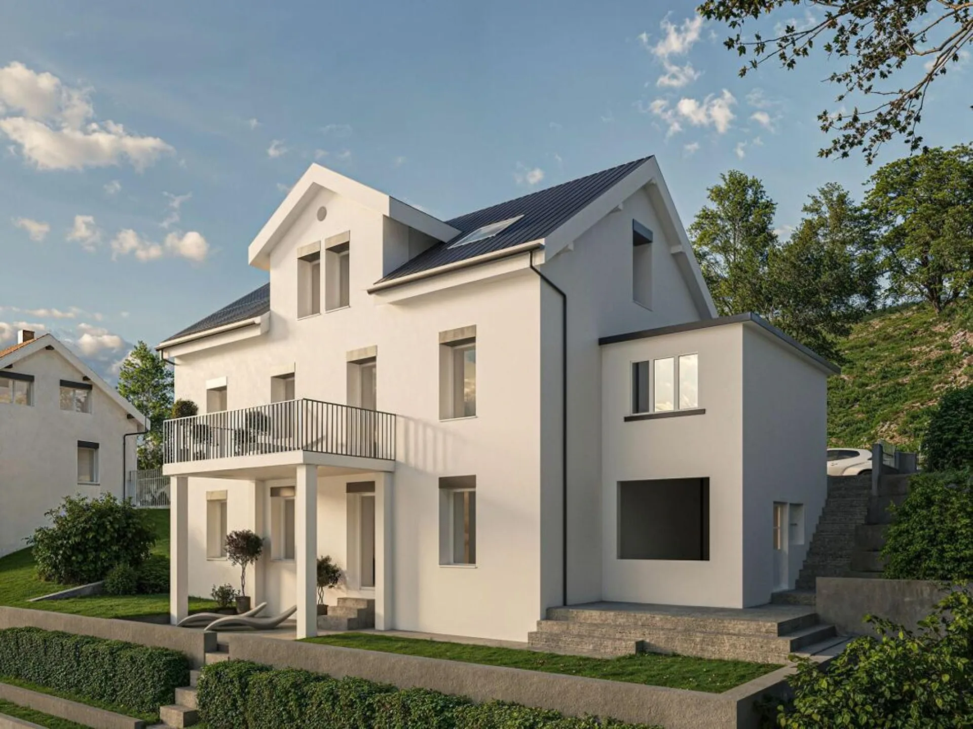 Villeret, renoviertes Einfamilienhaus mit 2 Apartments