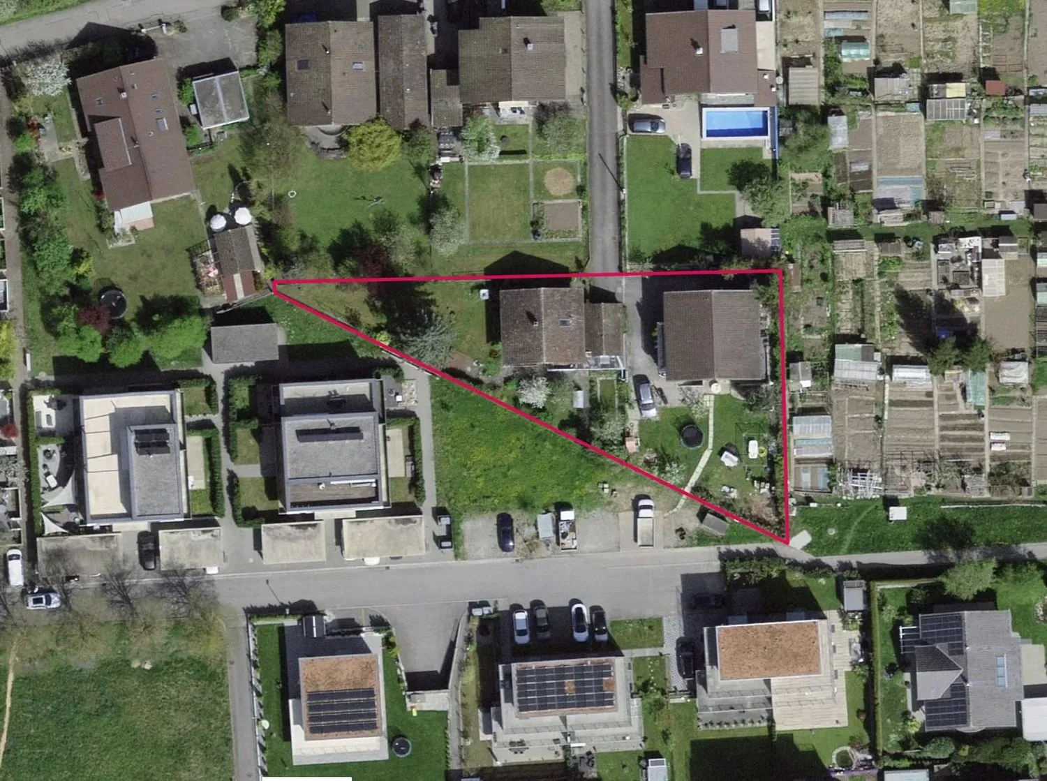 Land for construction 1'148 m², fully developed, central location in Flamatt