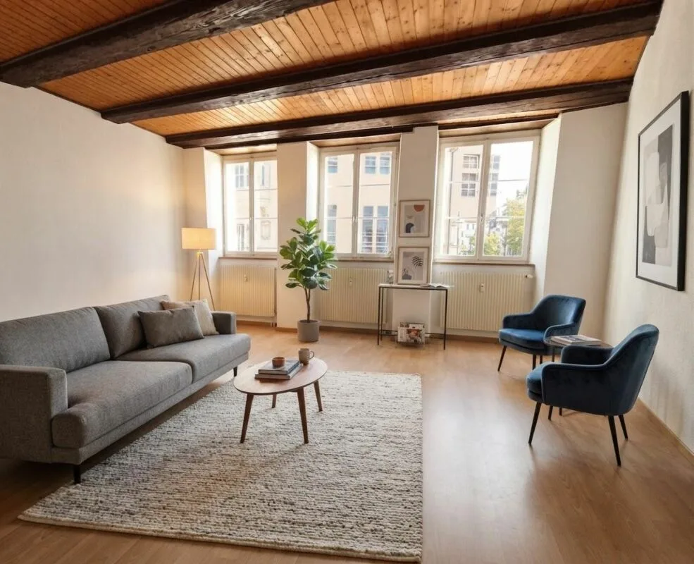 DUPLEX DE 2.5 PIÈCES AVEC POUTRES APPARENTES AU COEUR DE LA VIEILLE VILLE DE BIENNE