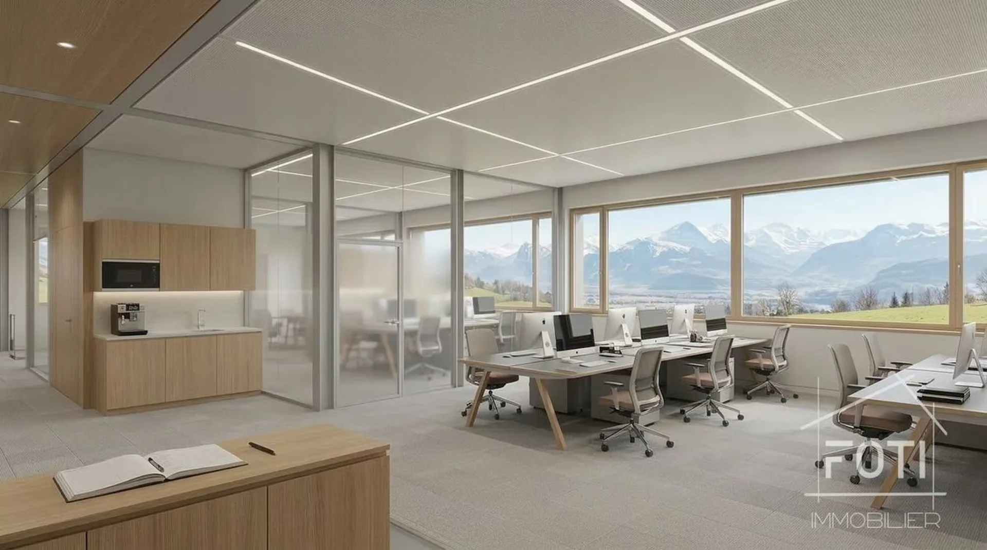 Ufficio nuovo 51 m² con cucinetta e WC privato - Collombey-Monthey