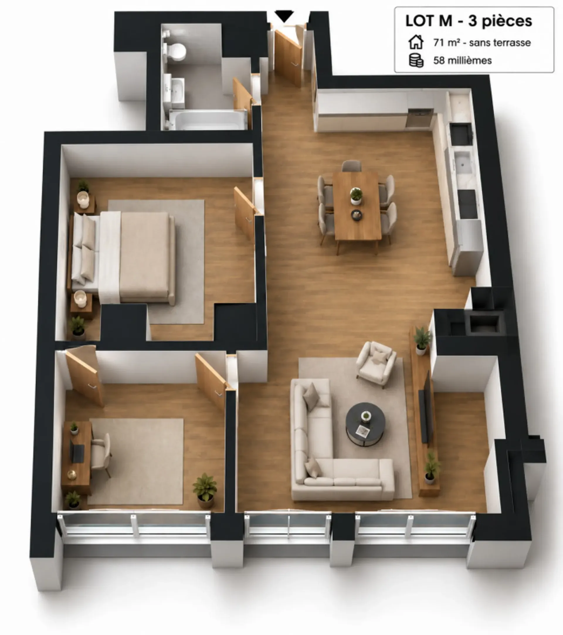 Villars - Chesières - PPE LOT M - CHF 345'000.-