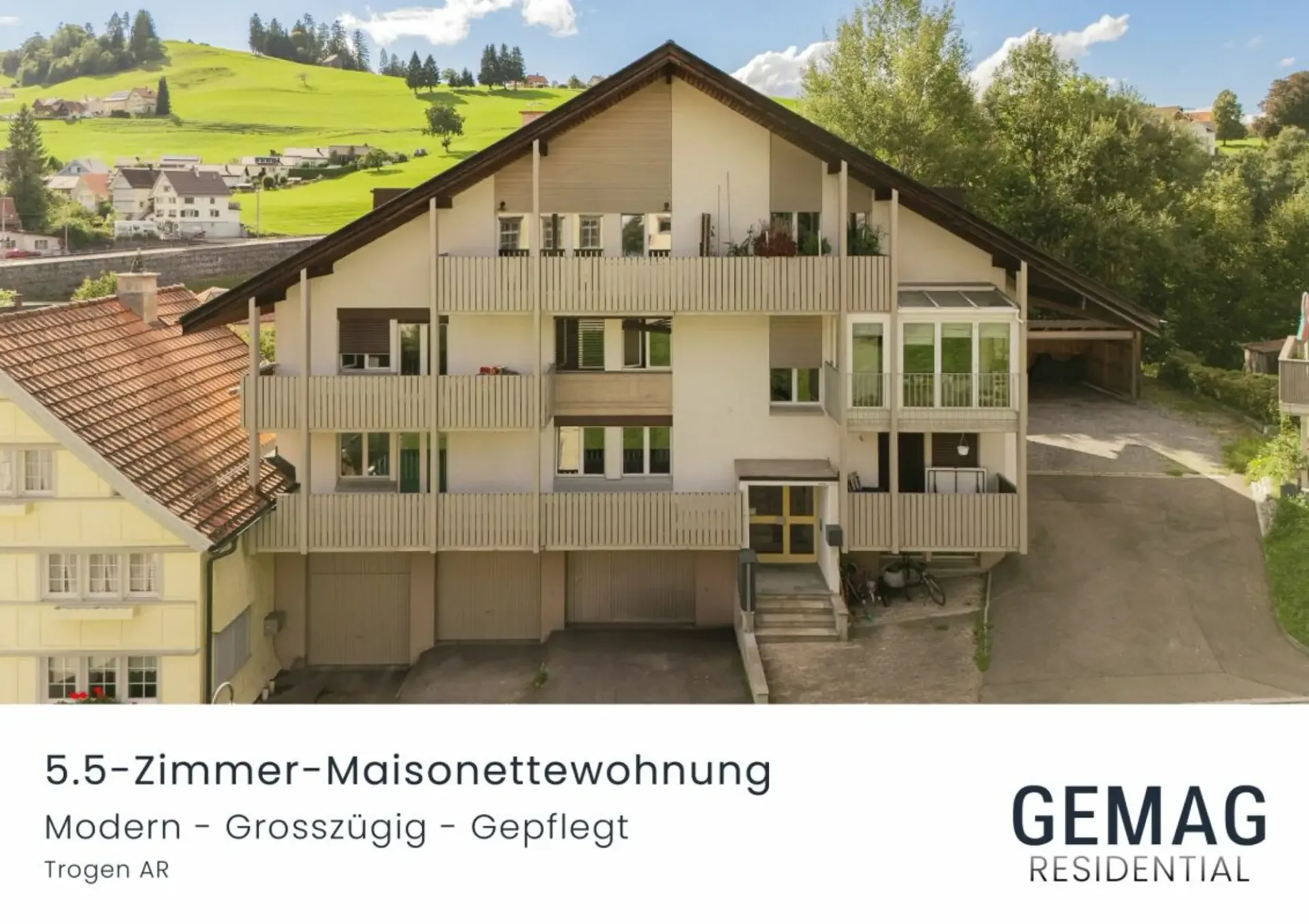 5.5-Zimmer-Maisonettewohnung mit sonnigem Balkon und moderner Ausstattung