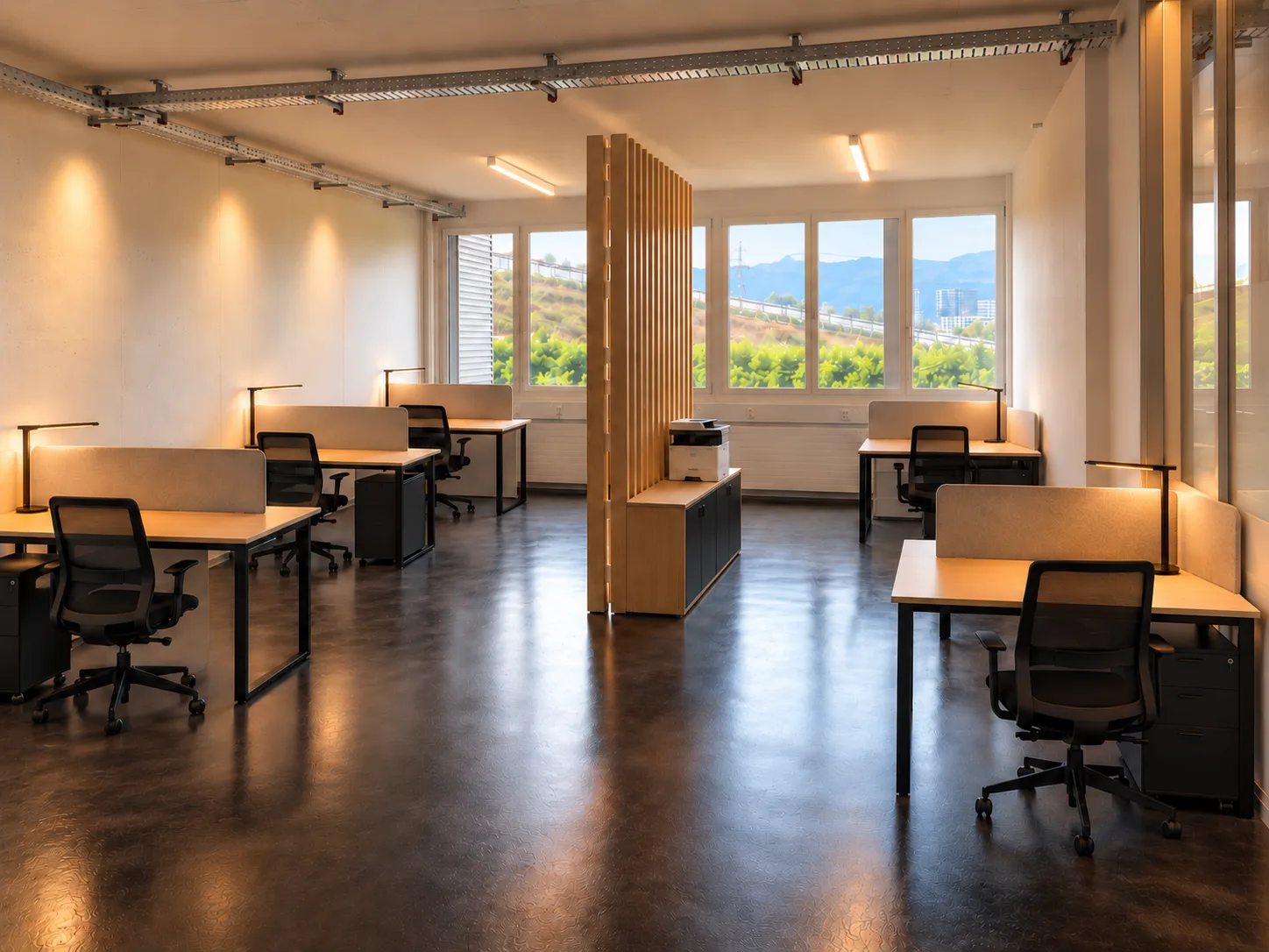 Coworking-Arbeitsplatz in angenehmer Atmosphäre