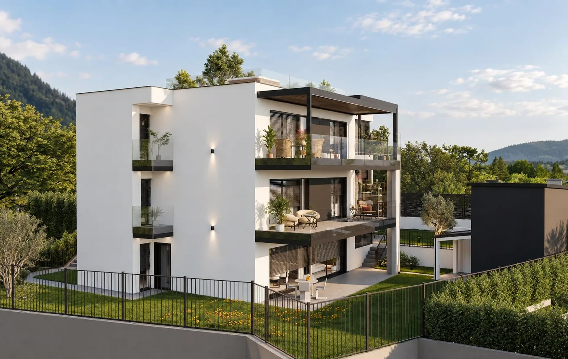 Appartamento di 5.5 locali piano terra con giardino di 200 m2 in nuova costruzione di pregio