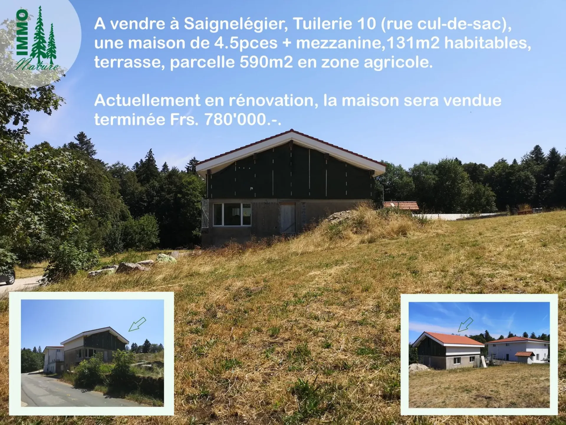 Casa con 4.5 locali + soppalco alla periferia di Saignelégier, sarà venduta completamente ristrutturata