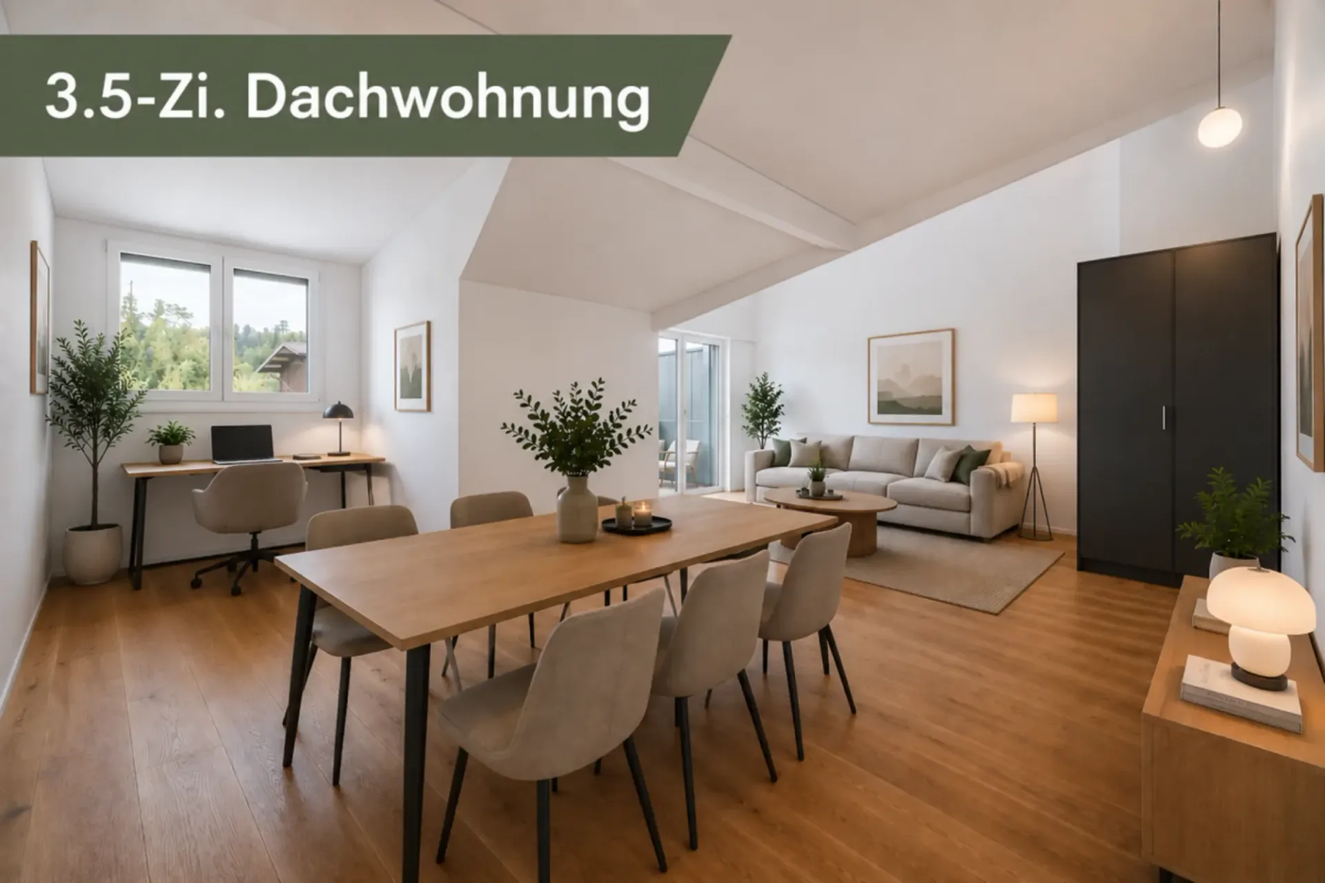 ruhig gelegene 3.5-Zi. Neubau-Dachwohnung mit Blick ins Grüne