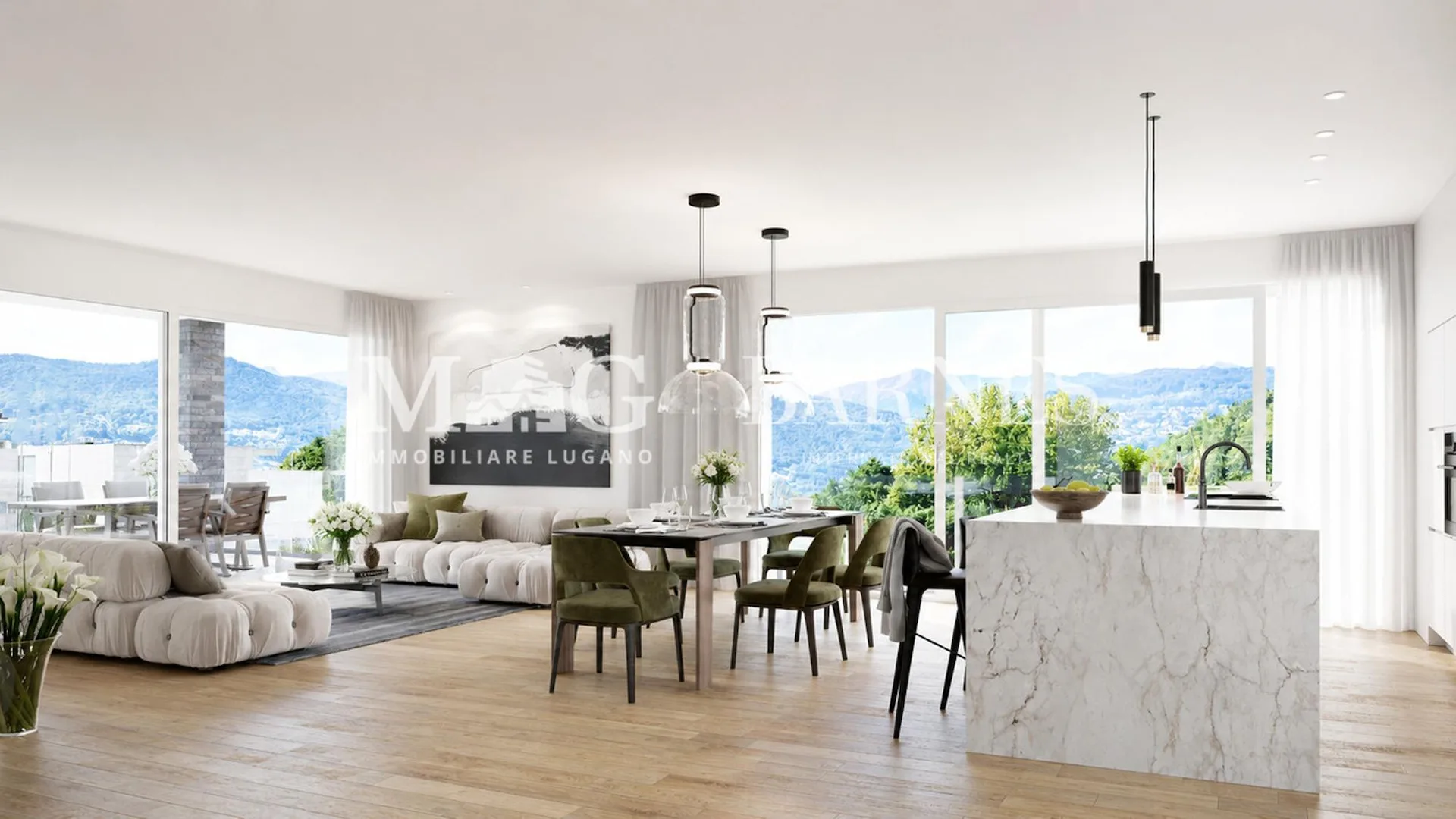 Collina d'Oro: Attico 4.5 locali con terrazzo in nuova residenza