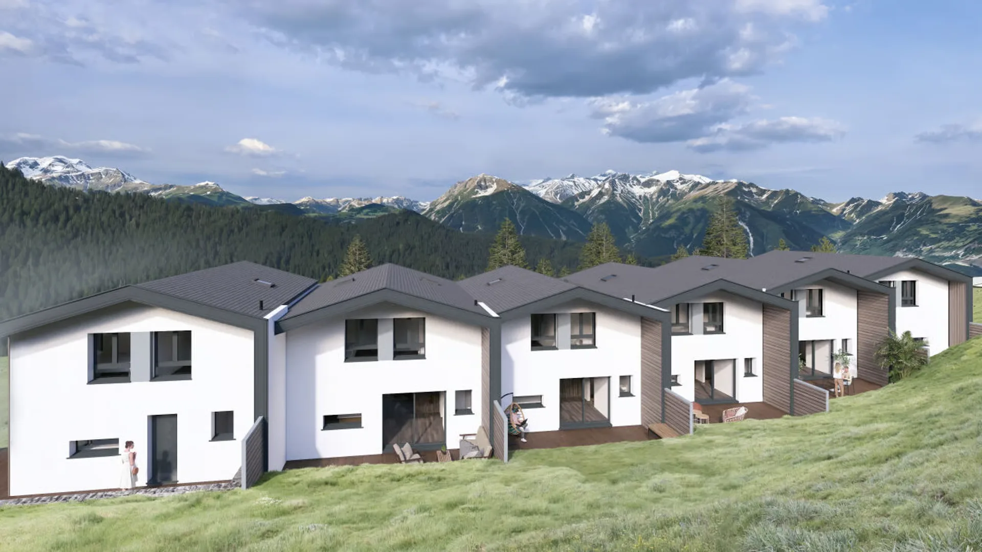 Maison mitoyenne neuve à Vex / Panneaux solaires