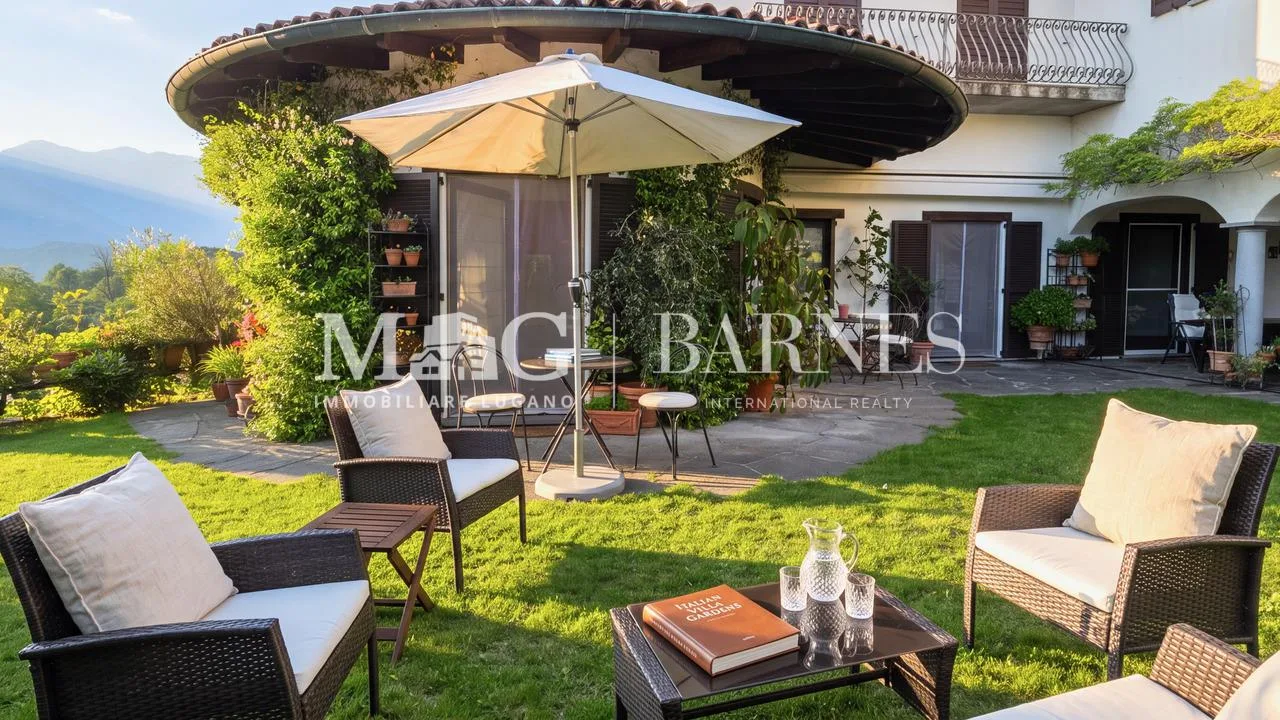 Comano: Appartamento 4.5/5.5 locali con giardino privato e piscina