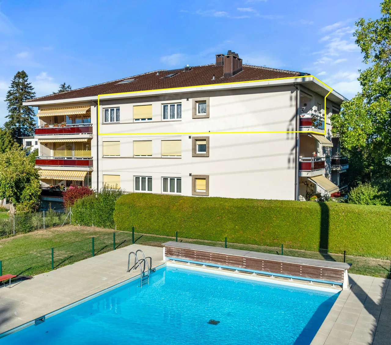 Bel appartement en dernier étage dans un cadre paisible