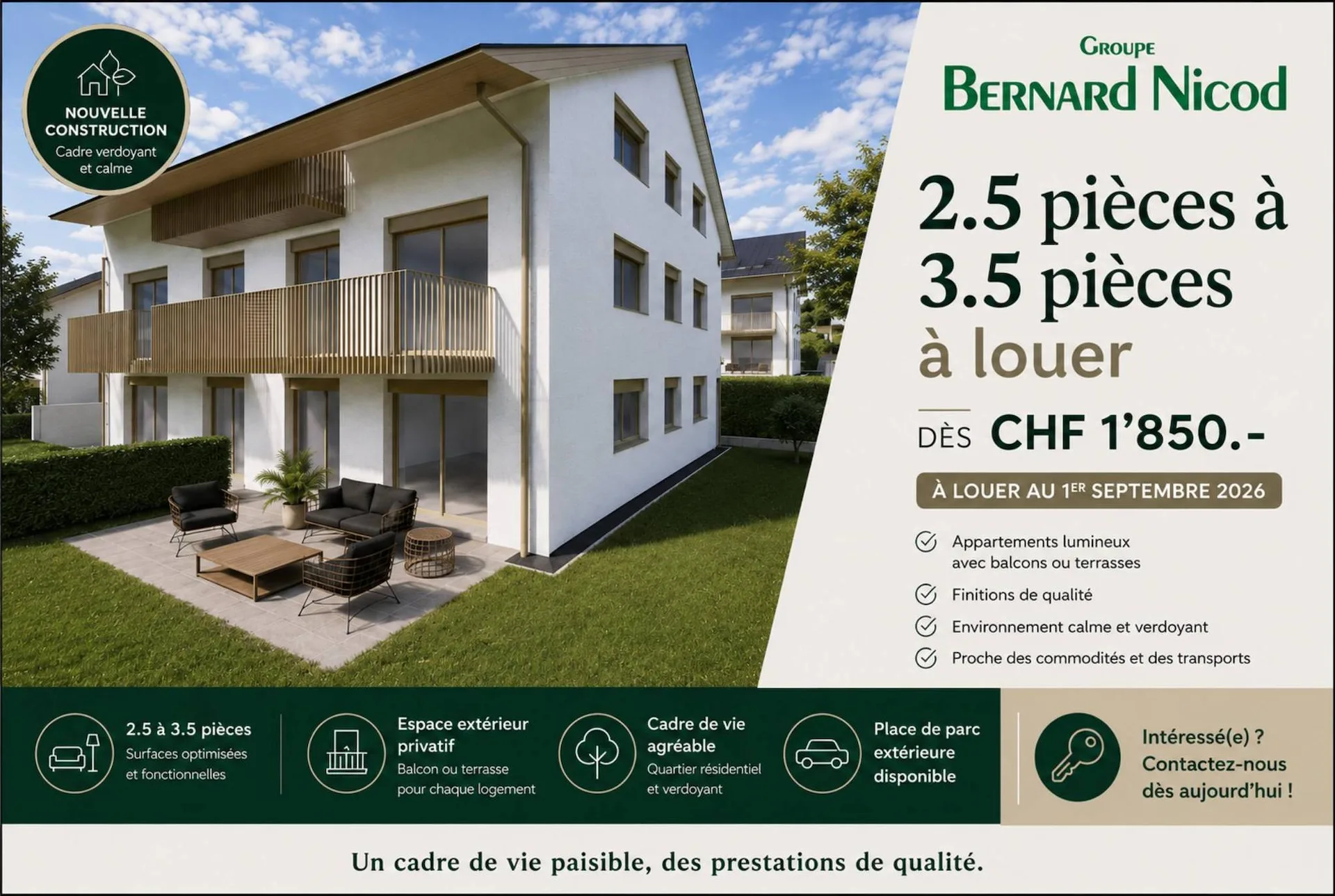 Neue 3.5-Zimmer-Wohnungen in einem idealen Viertel in Prilly