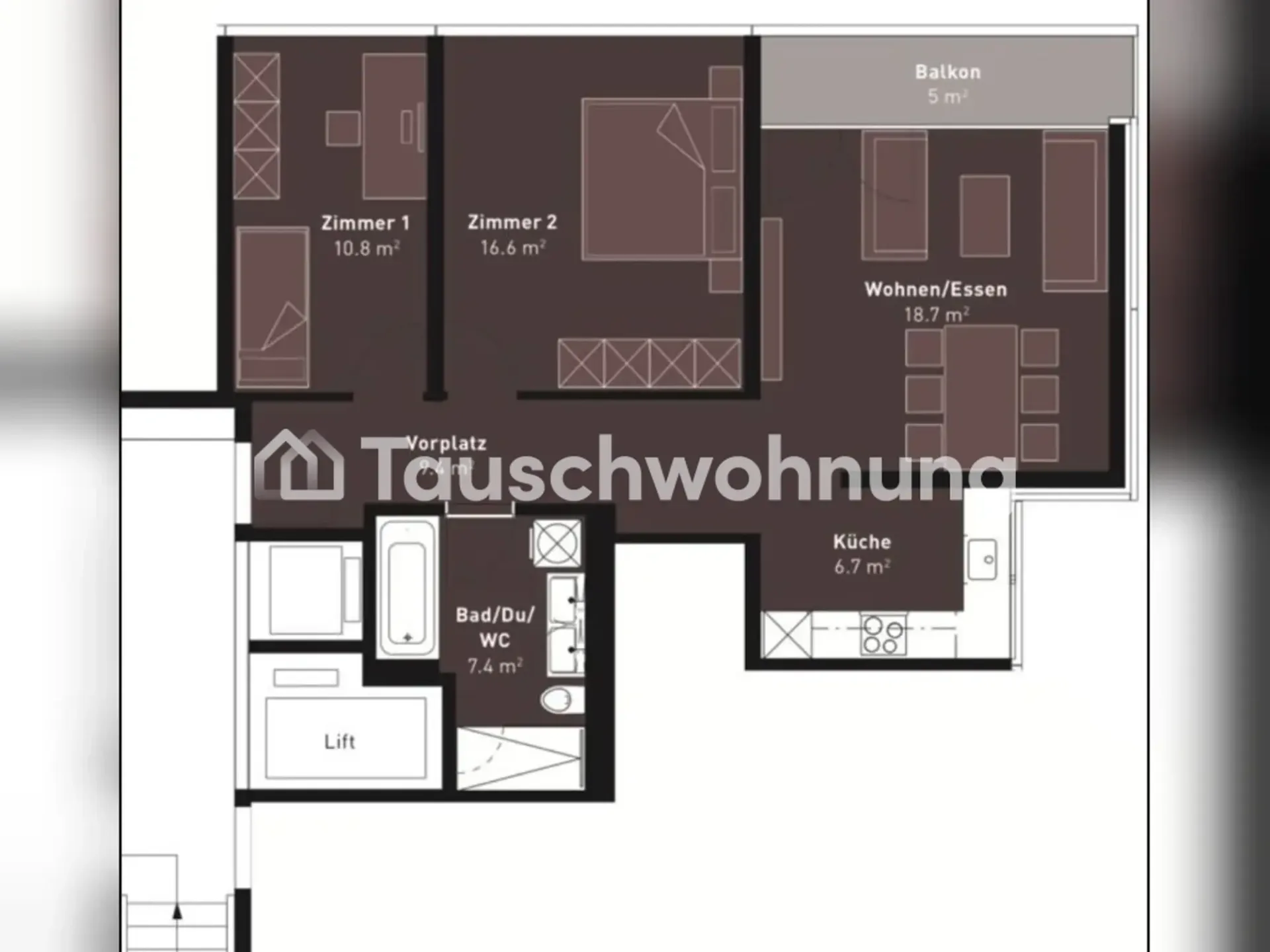 3-Zimmer-Wohnung in Zürich, Kreis 9, 70 m²