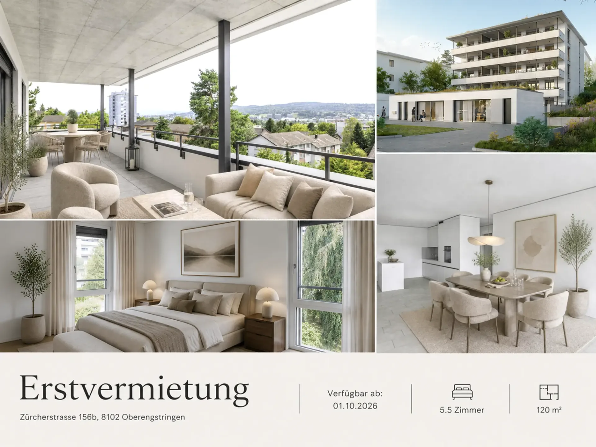 Erstvermietung Rehpark – grosszügige 5.5-Zimmerwohnungen