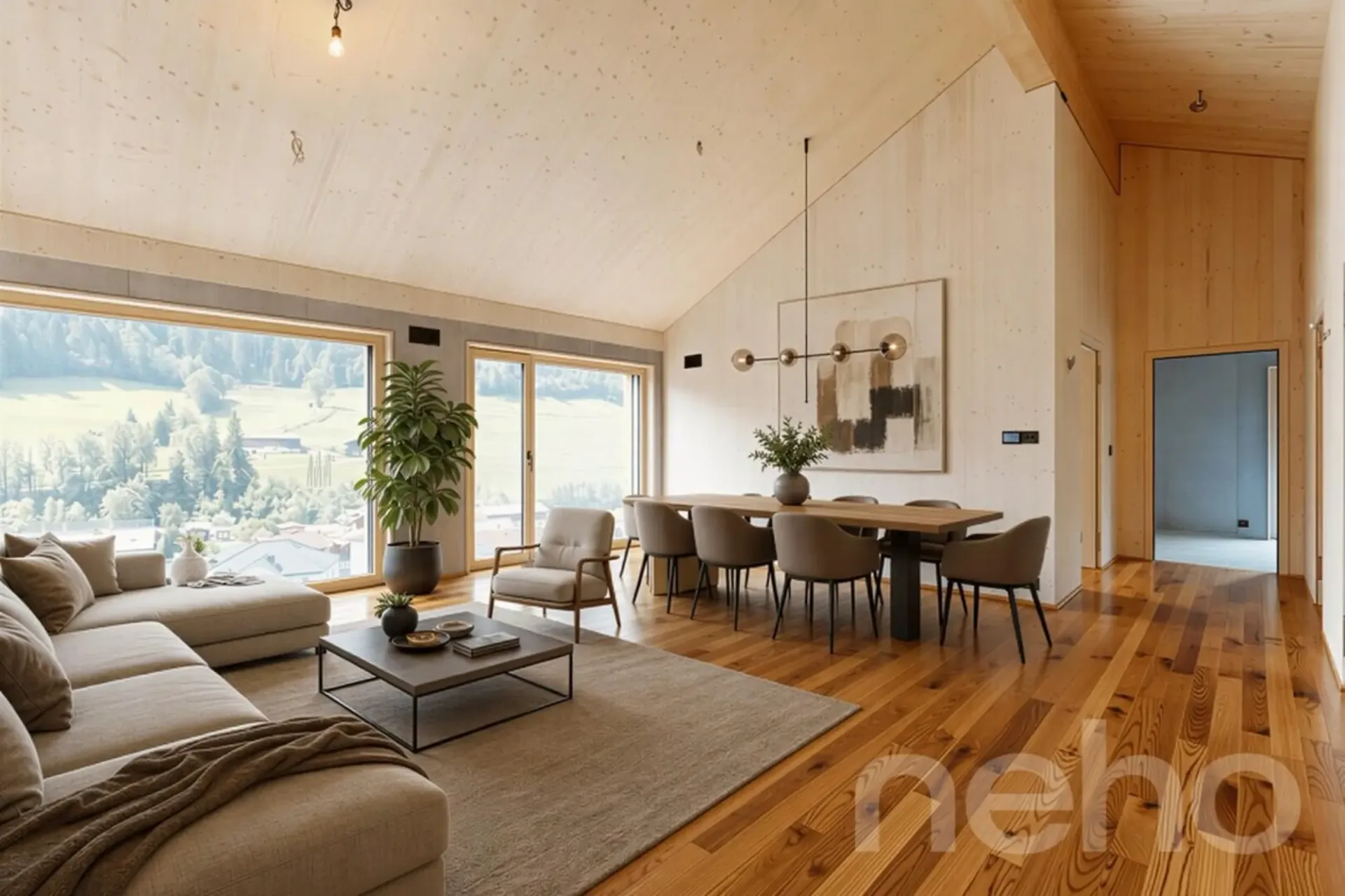Neubau-Dachgeschosswohnung mit besonderer Architektur und Bergsicht