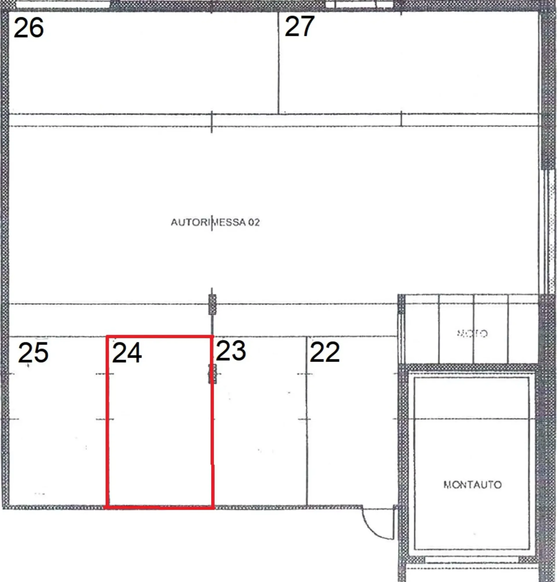 Parkplatz In der Garage im EG in der Viale Carlo Cattaneo 25