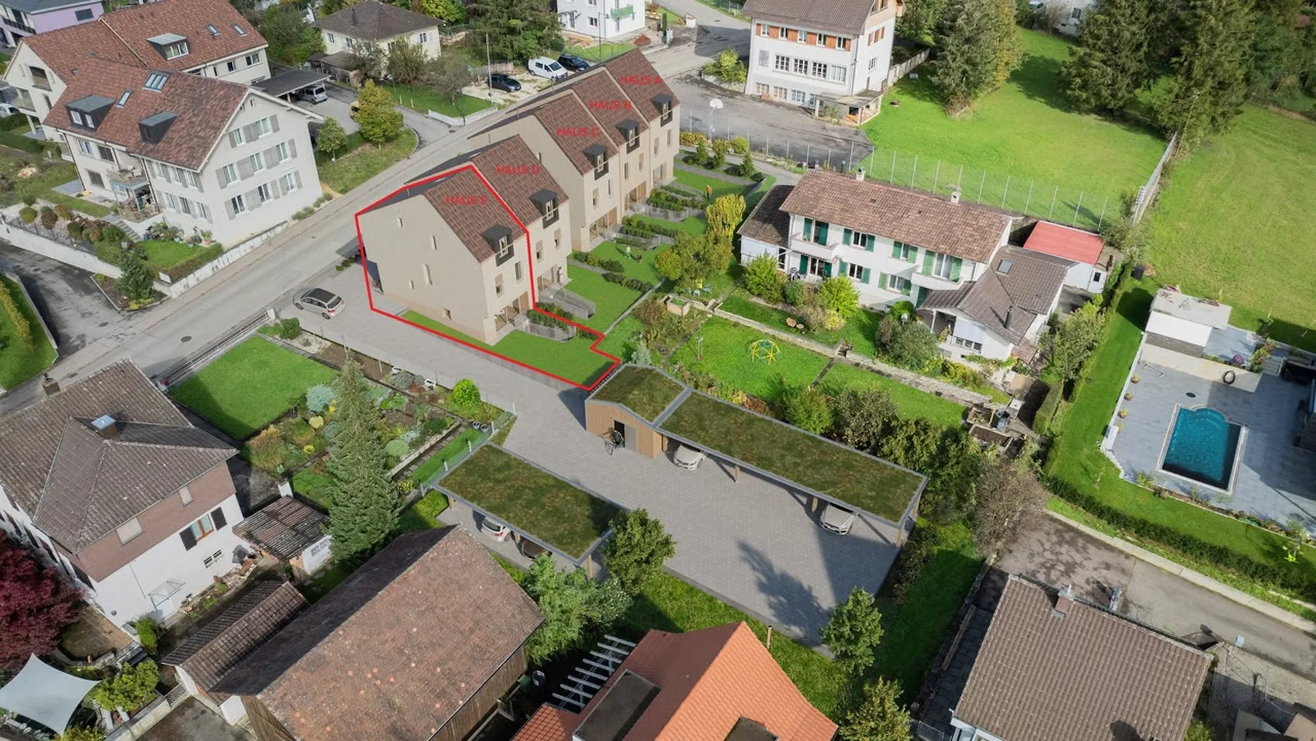 Modernes Reihenhaus in Känerkinden mit 5 Zimmern und 5 Etagen (B)