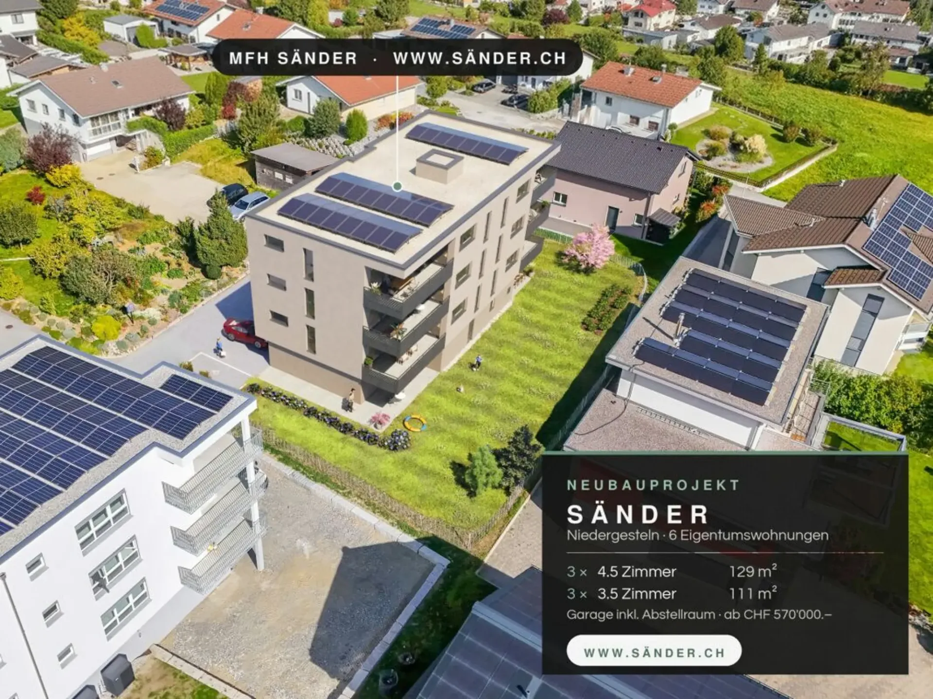 New construction project Sänder - 3.5- and 4.5-room owner-occupied apartments in Niedergesteln