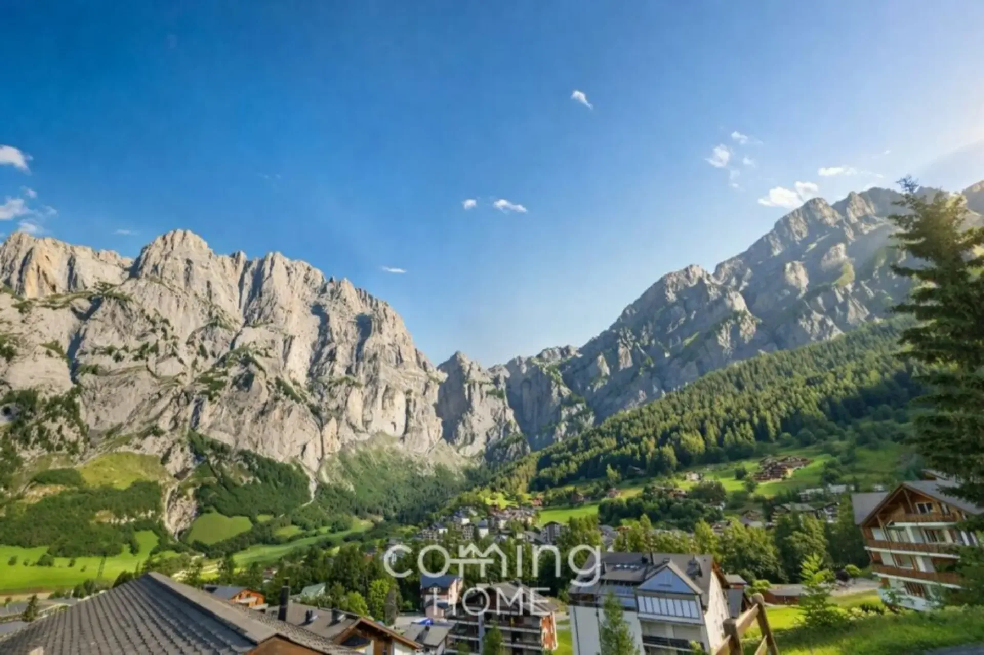 Helle 2.5 Zimmerwohnung in Leukerbad mit Balkon und Alpenpanorama