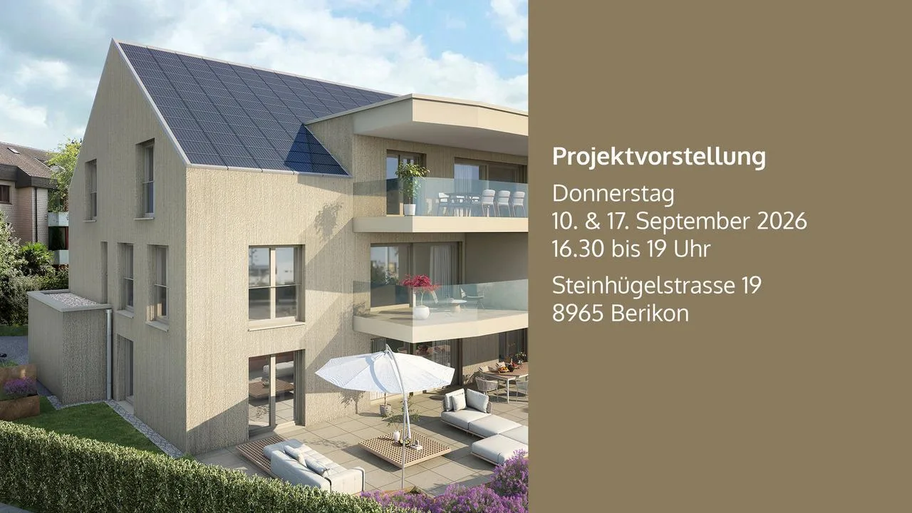 5½-Zimmer Attikawohnung mit grosser Terrasse und Weitsicht in Berikon