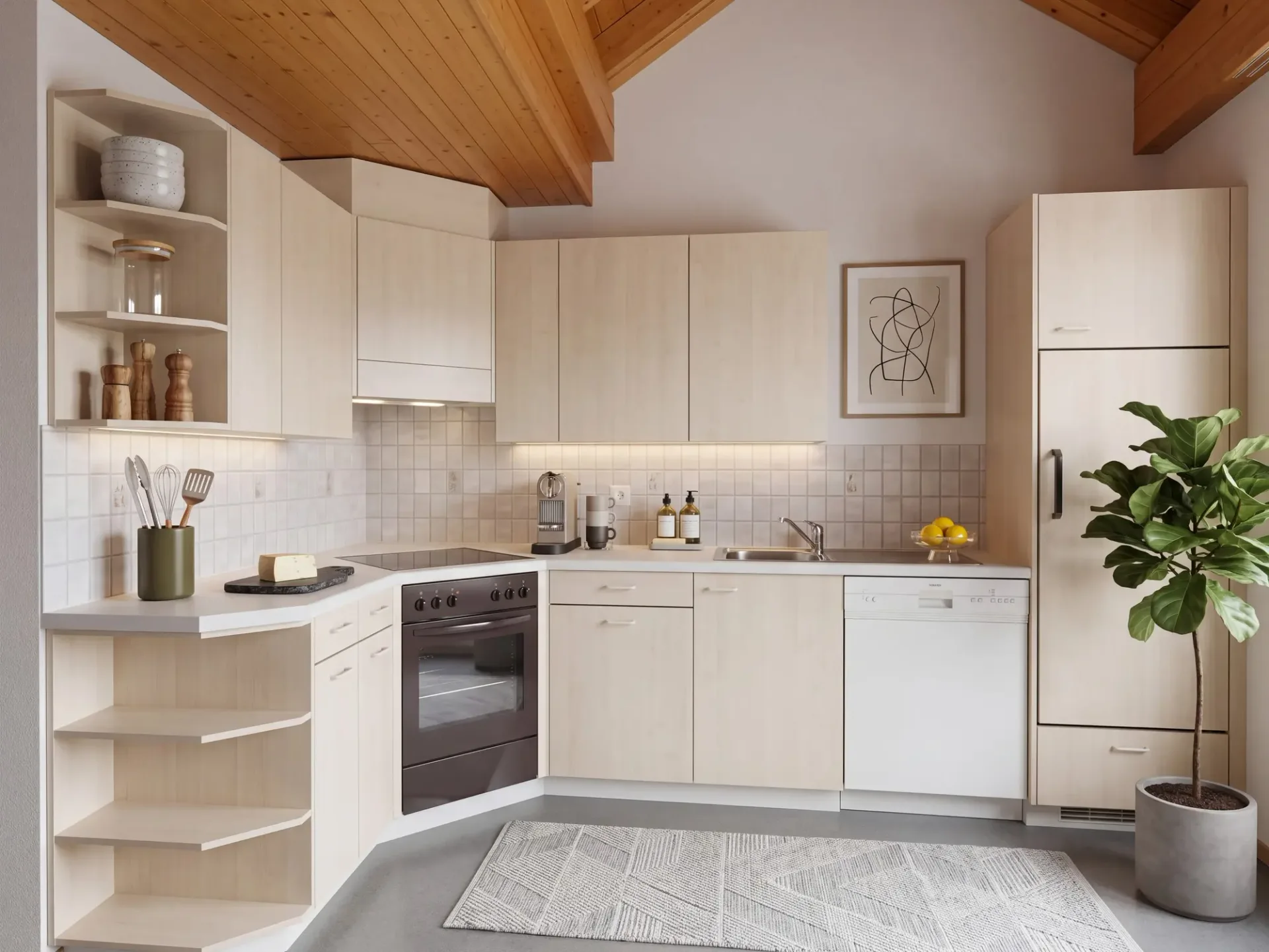 Bright 3.5-room attic apartment with a far-reaching view in Wald AR for rent