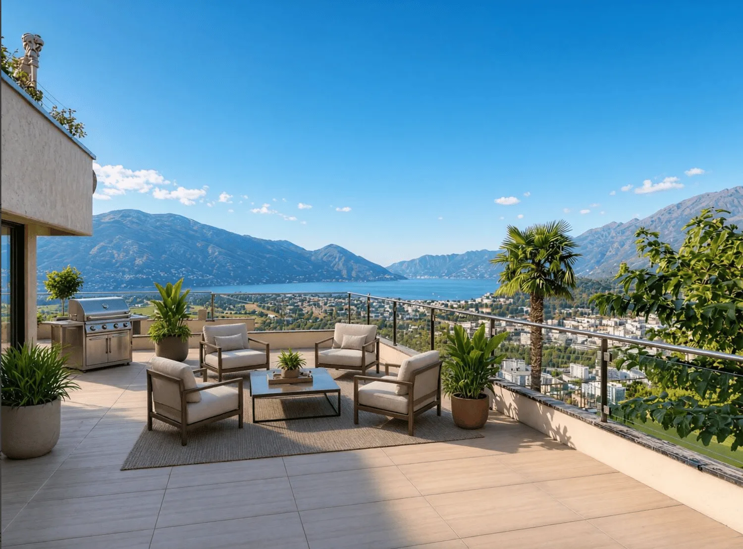 Terrace apartment with spectacular lake view