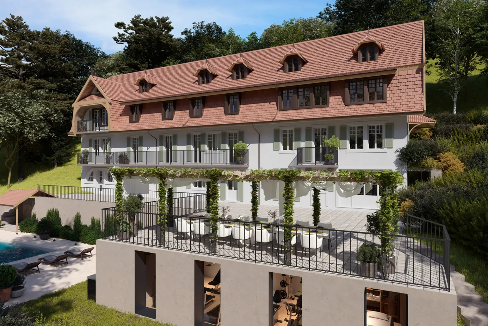 Villa von Ausnahme mit Panoramablick auf den Genfer See