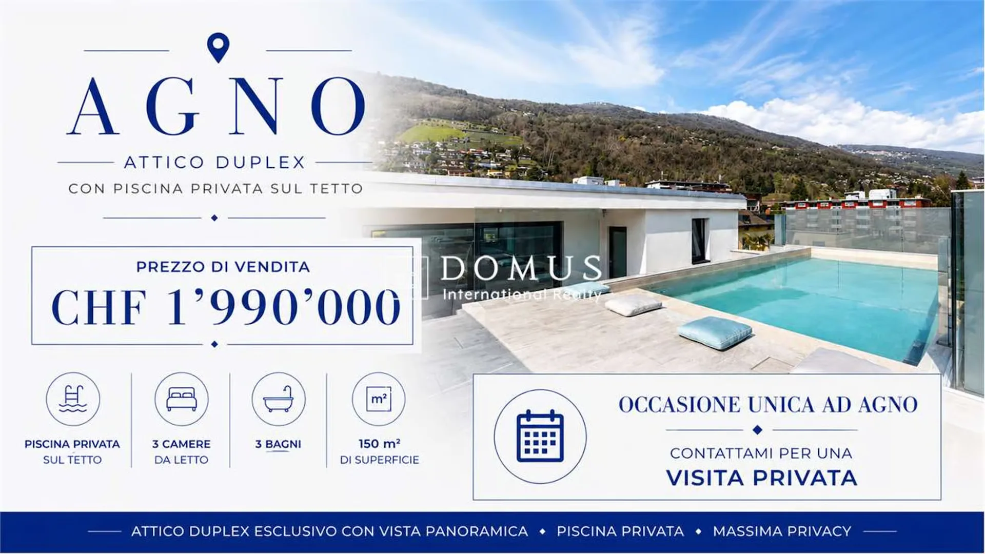Dachwohnung Duplex mit privatem Pool auf dem Dach in Agno