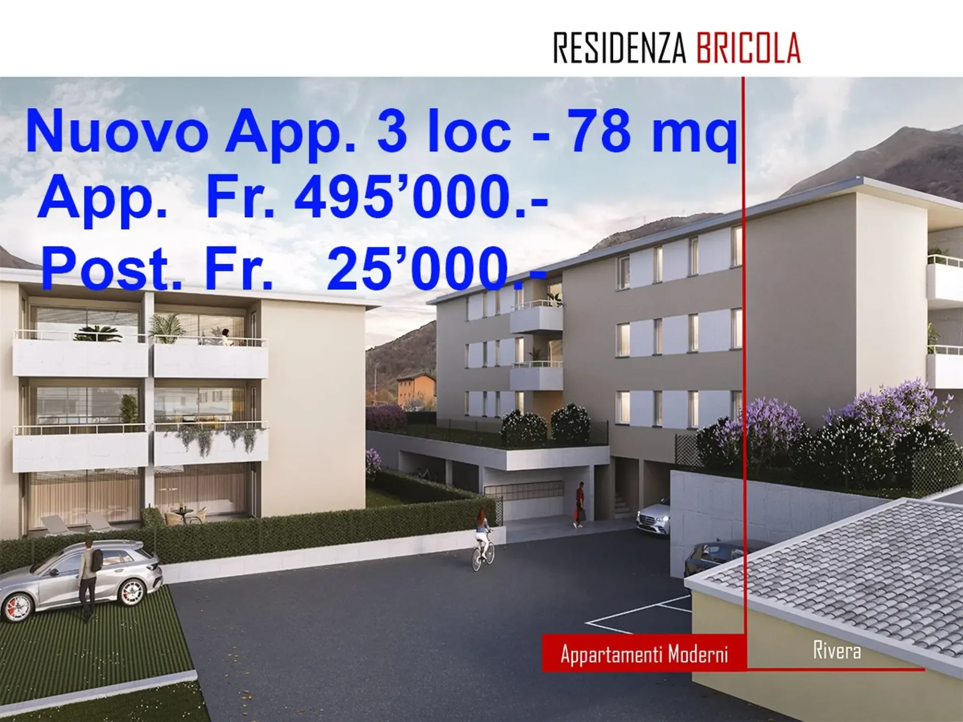 Moderne 3-Zimmer-Neubauwohnung mit Balkon in Rivera