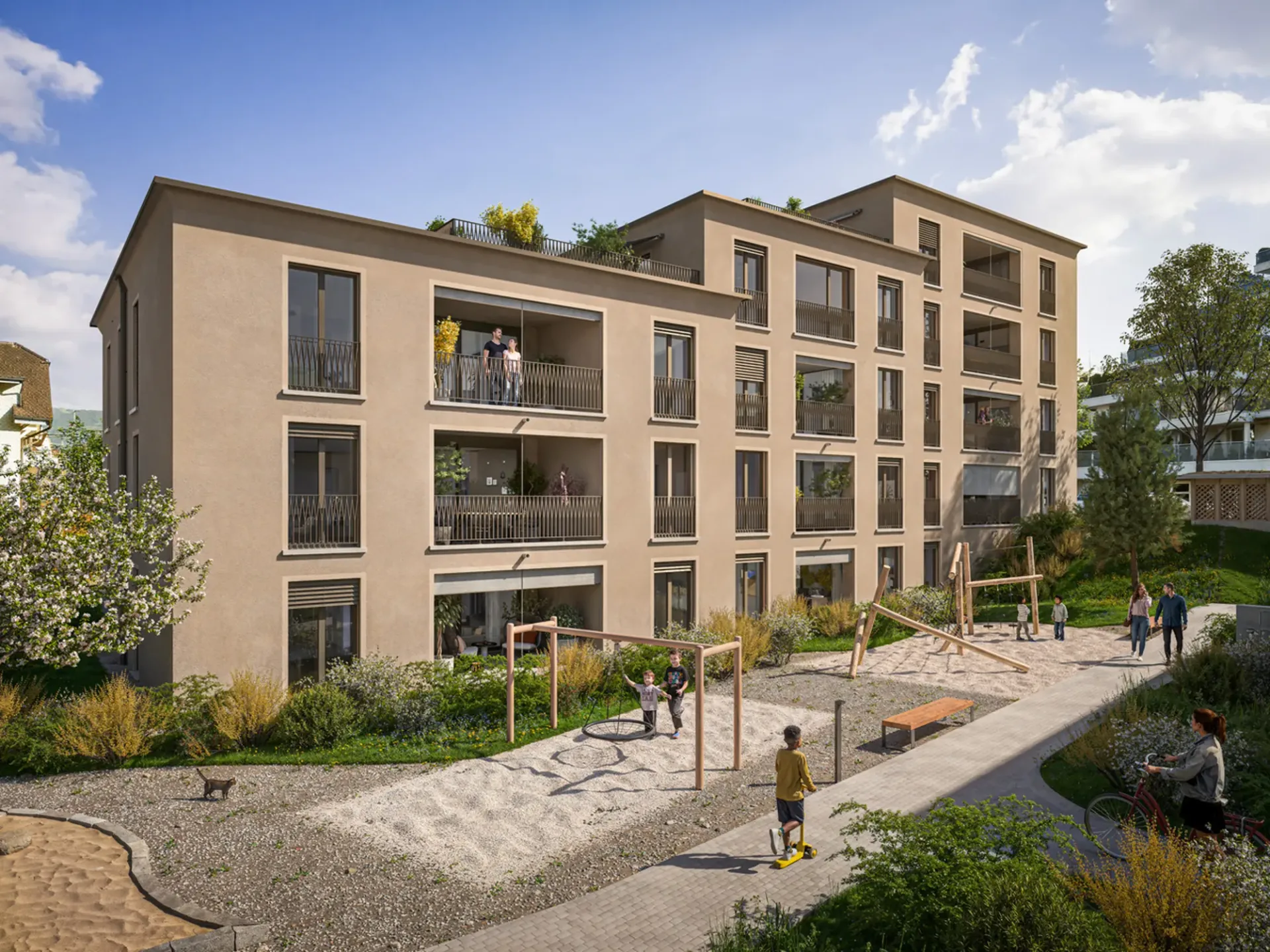 Tiefgaragenparkplätze zu verkaufen - Neubau Goldau Living