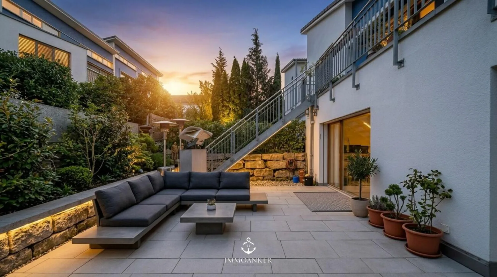 Casa a schiera architettonica con spazio, luce e privacy a Gockhausen