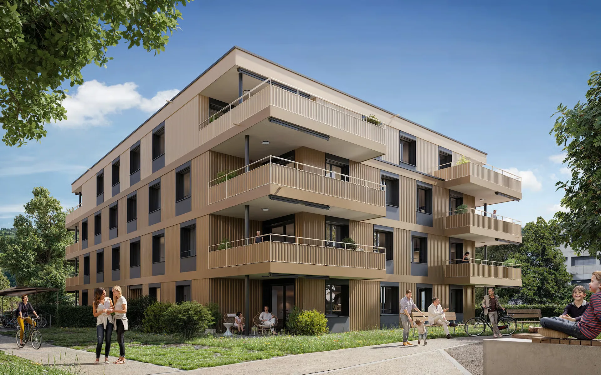 "Neue top 4½-Zimmer-Wohnungen - "Bachpromenade" - Courgevaux"