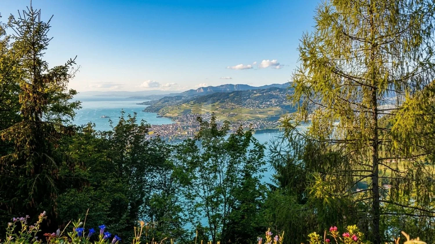 Porto della Pace nel Cuore delle Alpi, Vista sul Lago di Ginevra