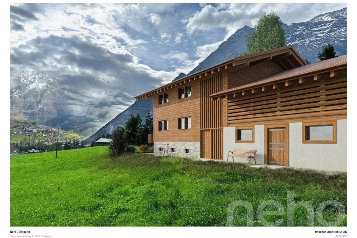 3.5-Zimmer-Neubau mit Eigerblick, Terrasse und Pistennähe