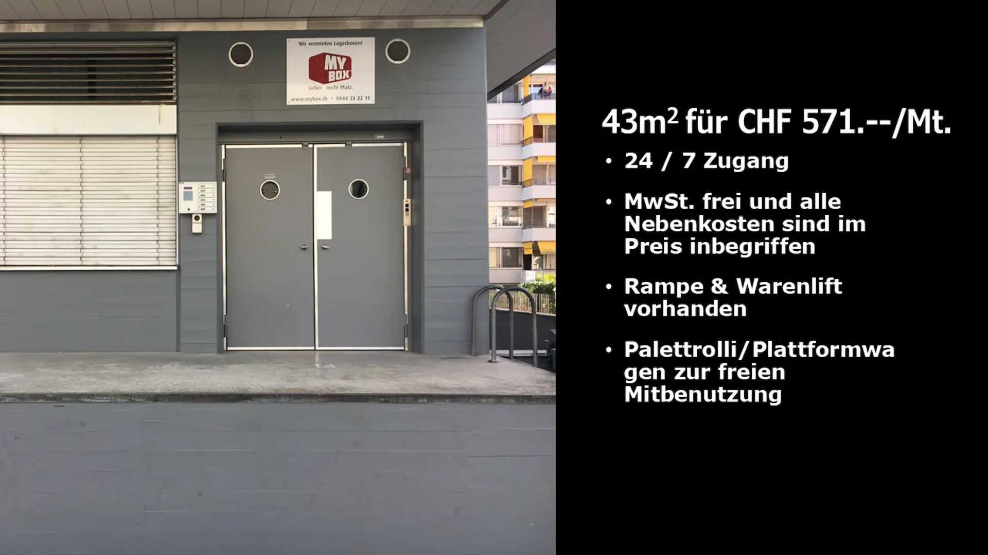Lagerraum 43m2 zentral gelegen in Zürich Altstetten.