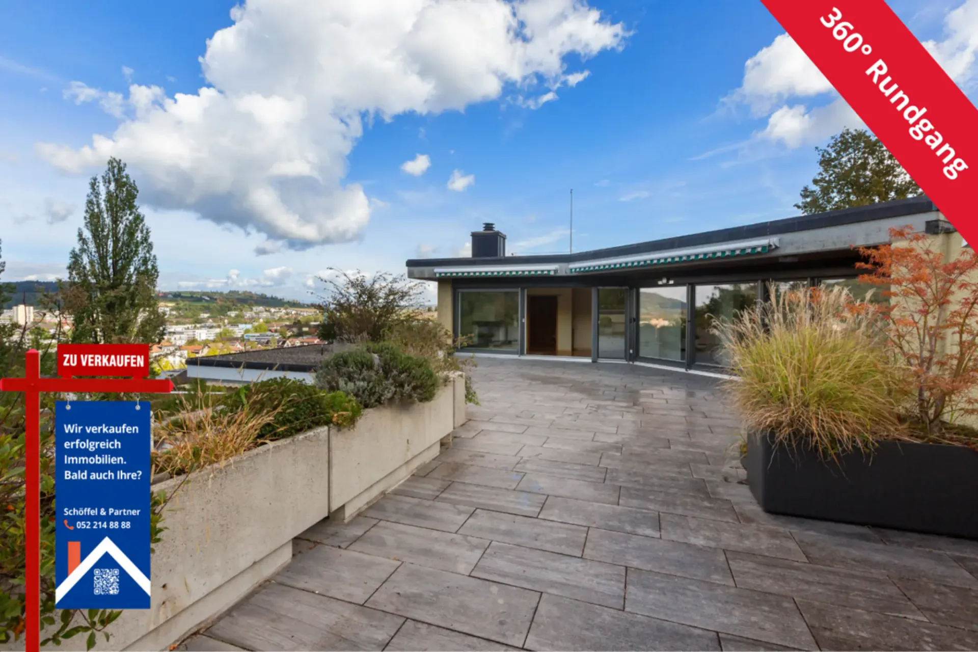 Spacious 2.5-room terrace apartment with a great view