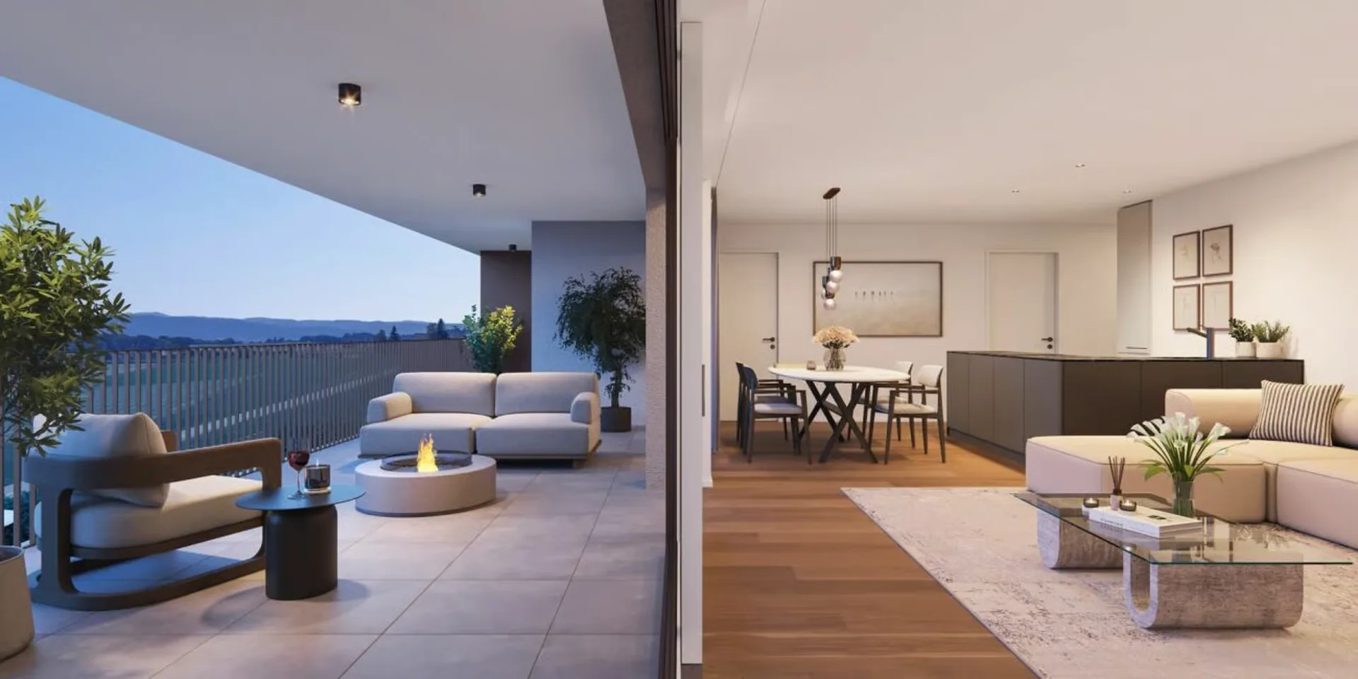 Neubau 2.5-Zi. Wohnung mit schöner Weitsicht und riesiger Terrasse