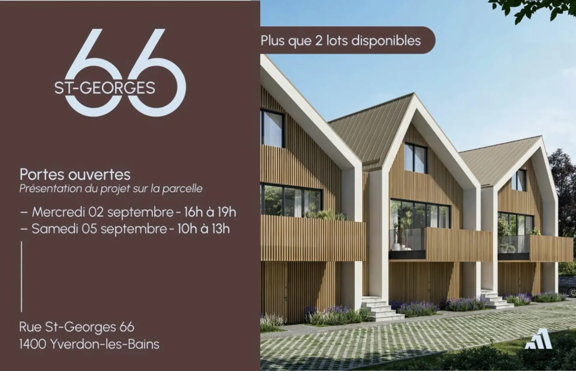 More than 2 duplex apartments available · Open house on 2.09 from 16h-19h and 5.09 from 10h-13h