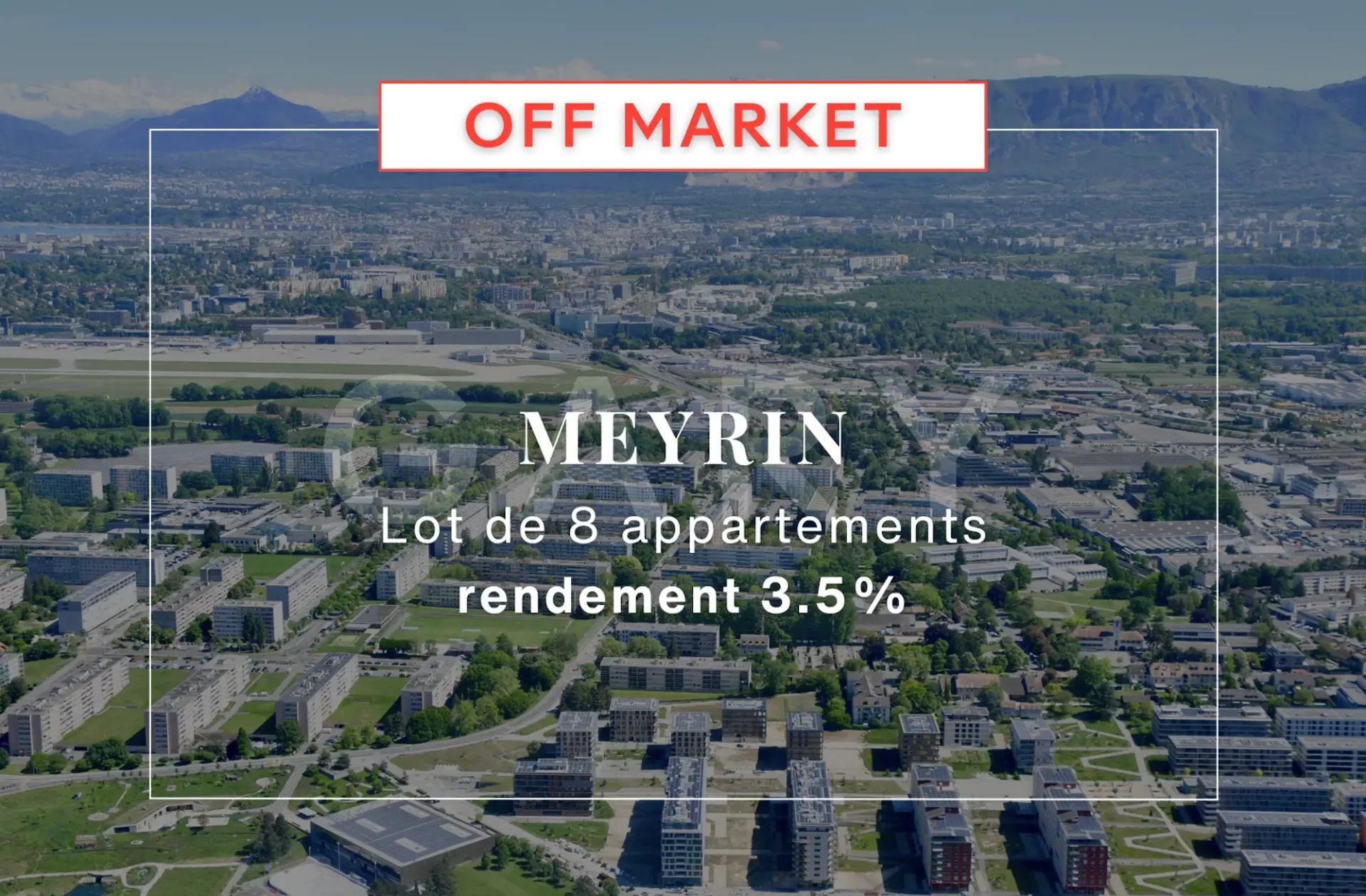 Rendement 3,5% - Lot de 8 appartements - Meyrin (GE)