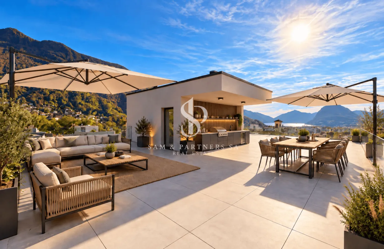 Attico con Rooftop e vista lago