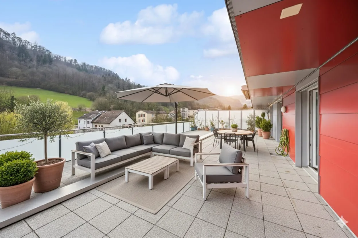 3.5-Zimmer-Attikawohnung mit 75m² Privater Dachterrasse