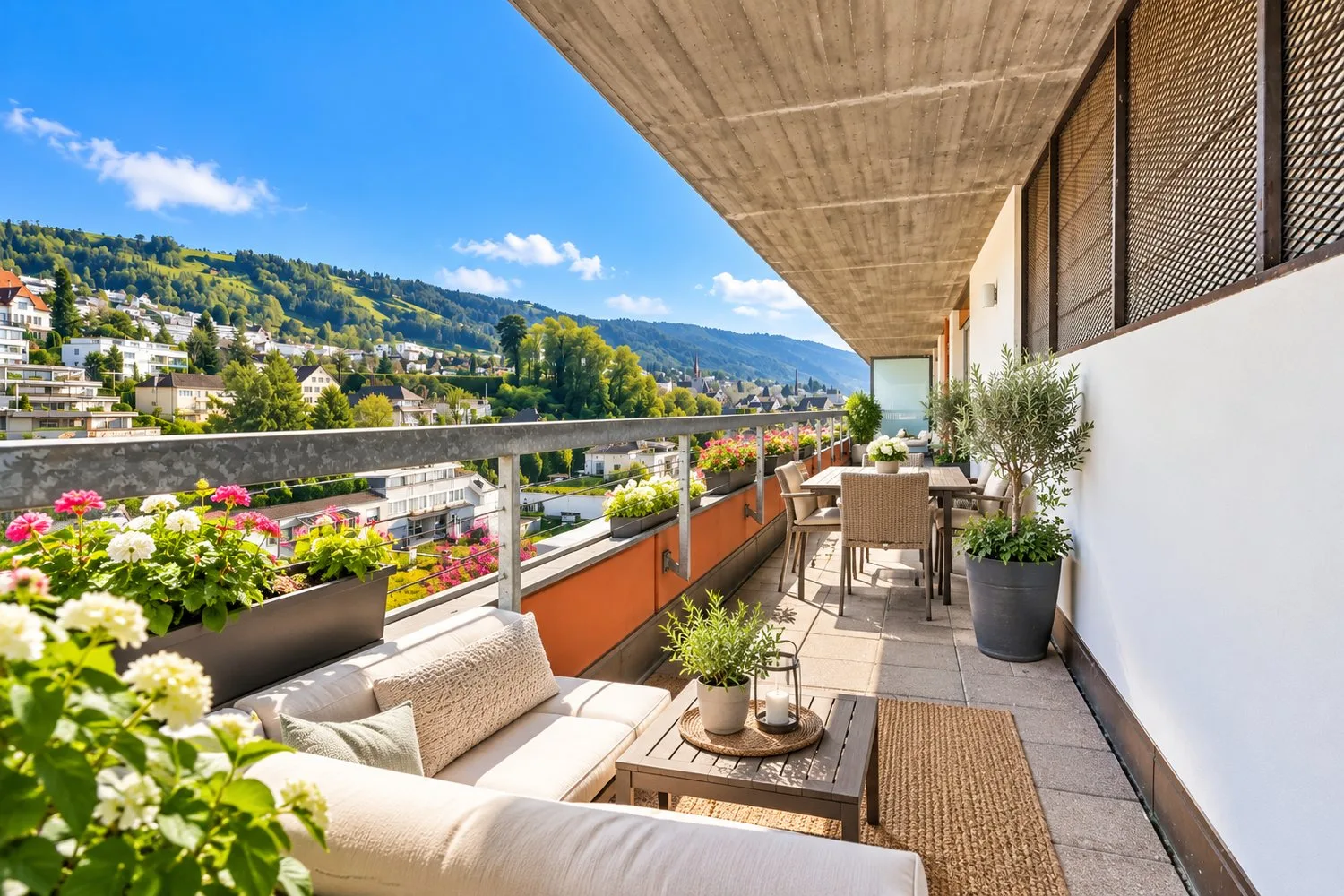 Appartement attique exclusif de 3,5 pièces au cœur de Zug – terrasses spacieuses & vue sur le lac