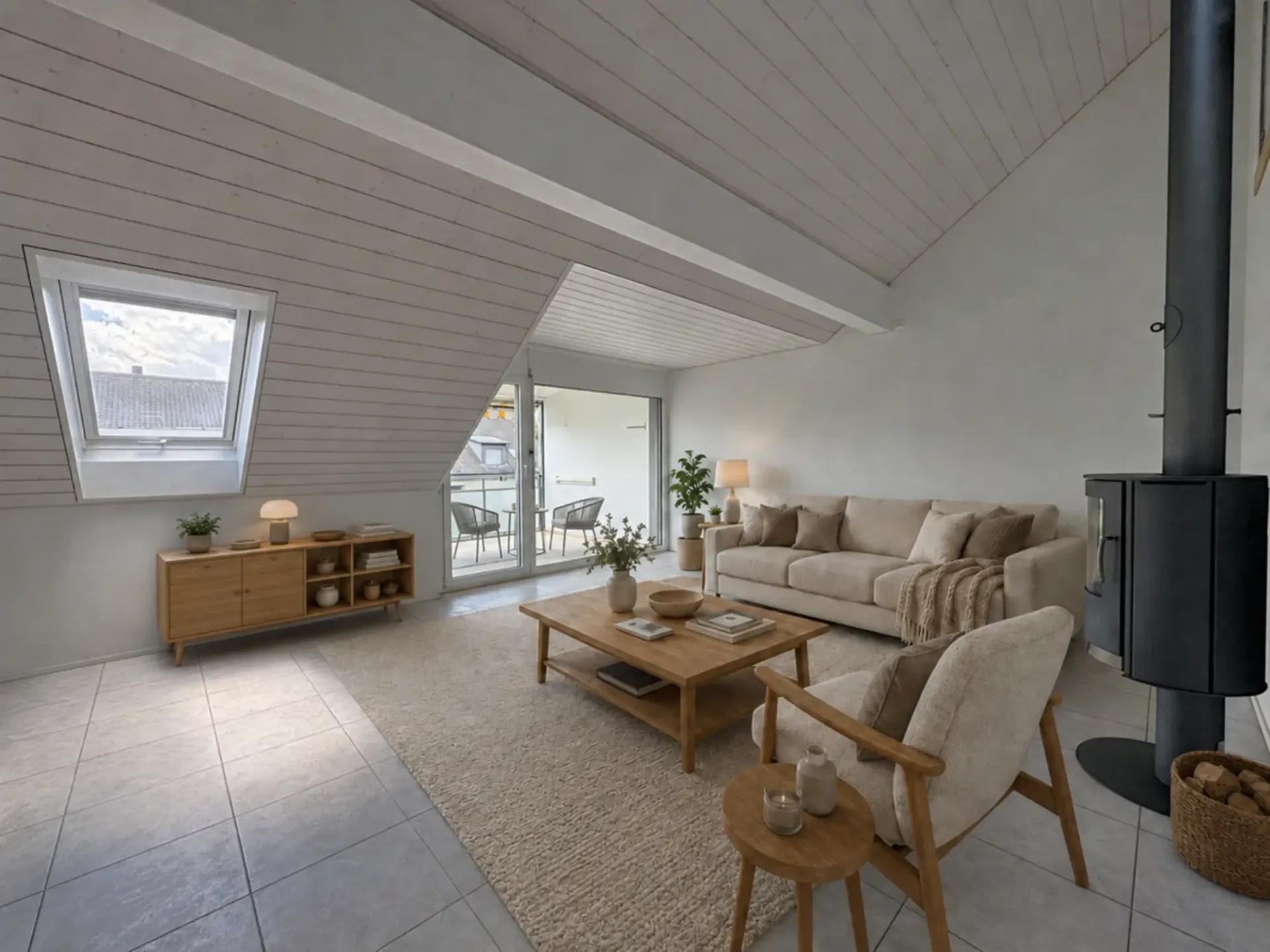 Attractive and centrally located attic apartment with gallery