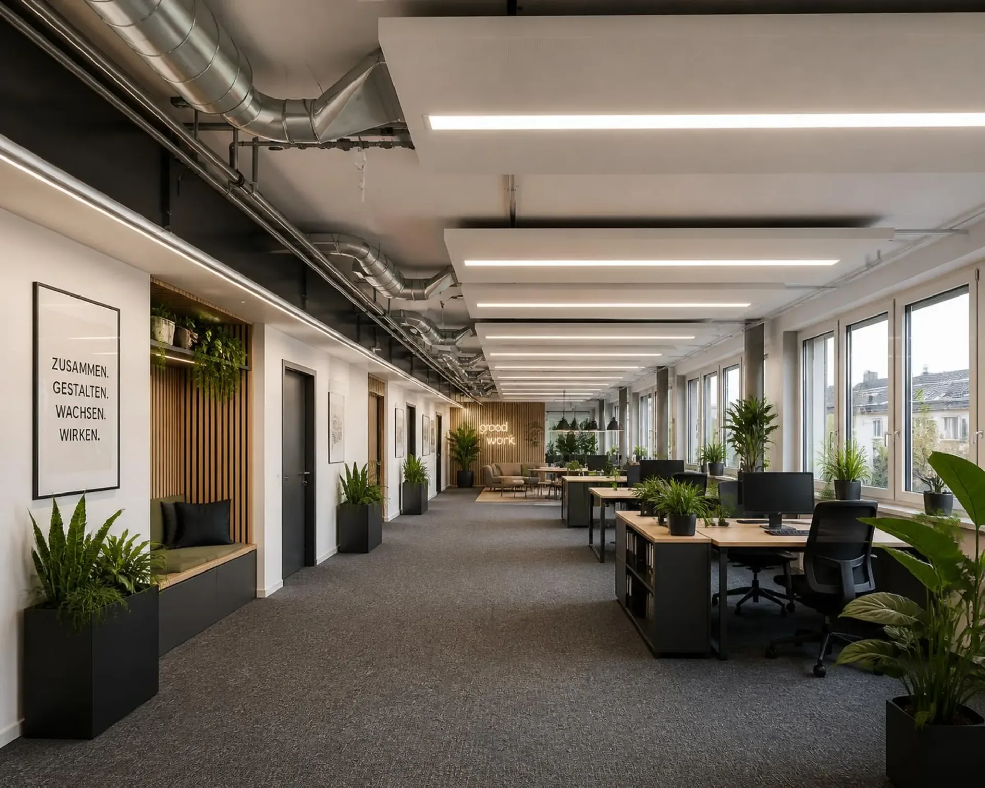 Smart Office im Burgernziel, Bern  Komplett ausgebaut mit Fitness, Shopping und Restaurants direkt im Haus