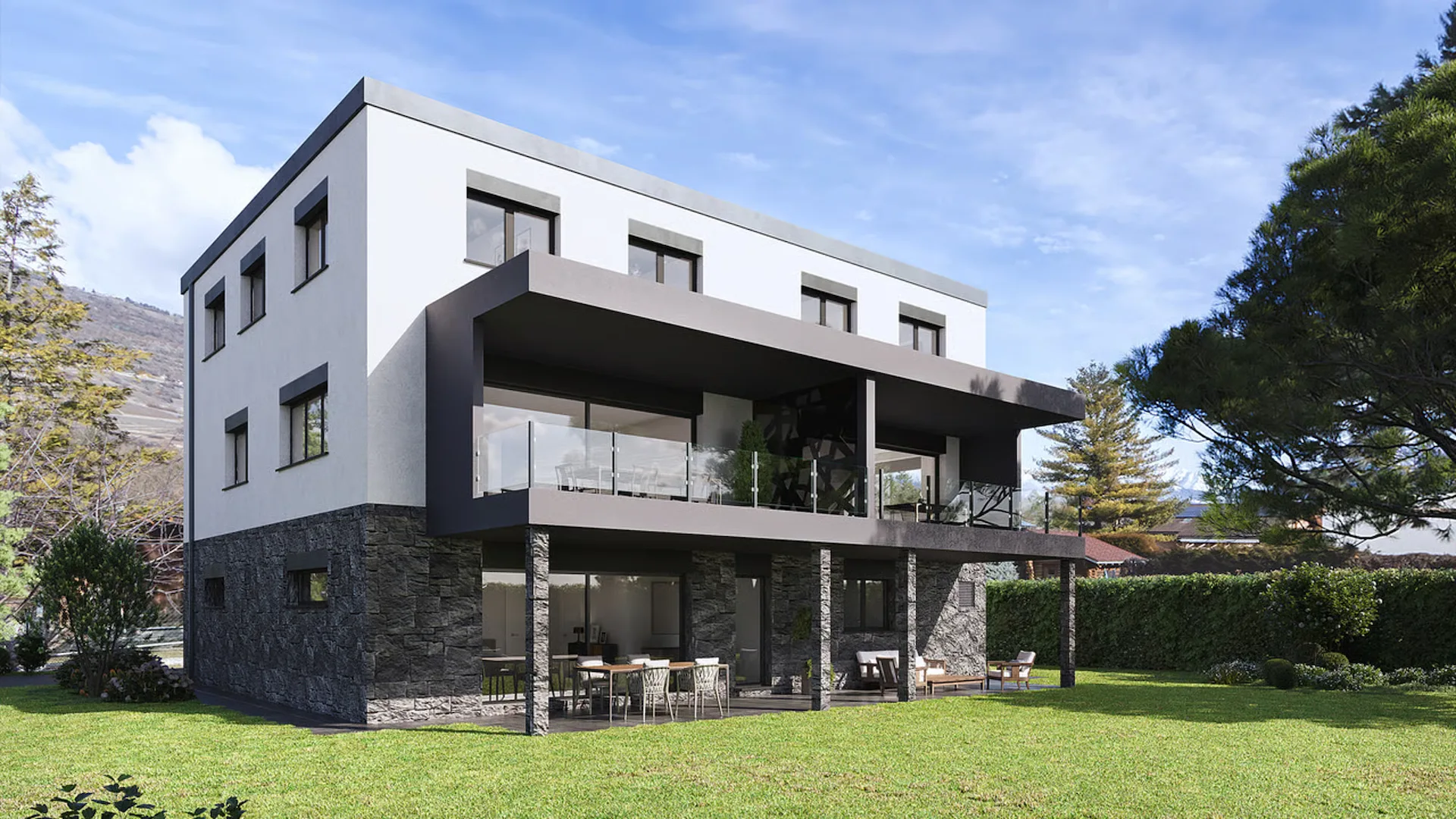 Zu Verkaufen Moderne 5.5 Zimmer Villa in Grone