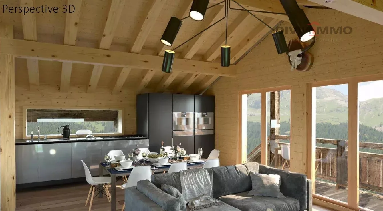 Chalet de standing de 5.5 pièces sur plan, vue panoramique.