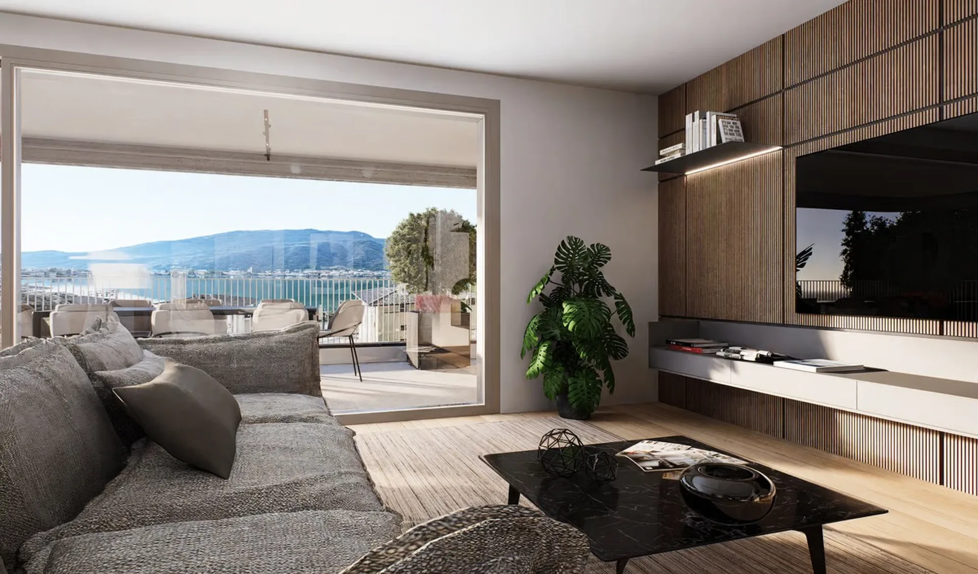 New 3.5-room apartment with terrace, private garden and lake view